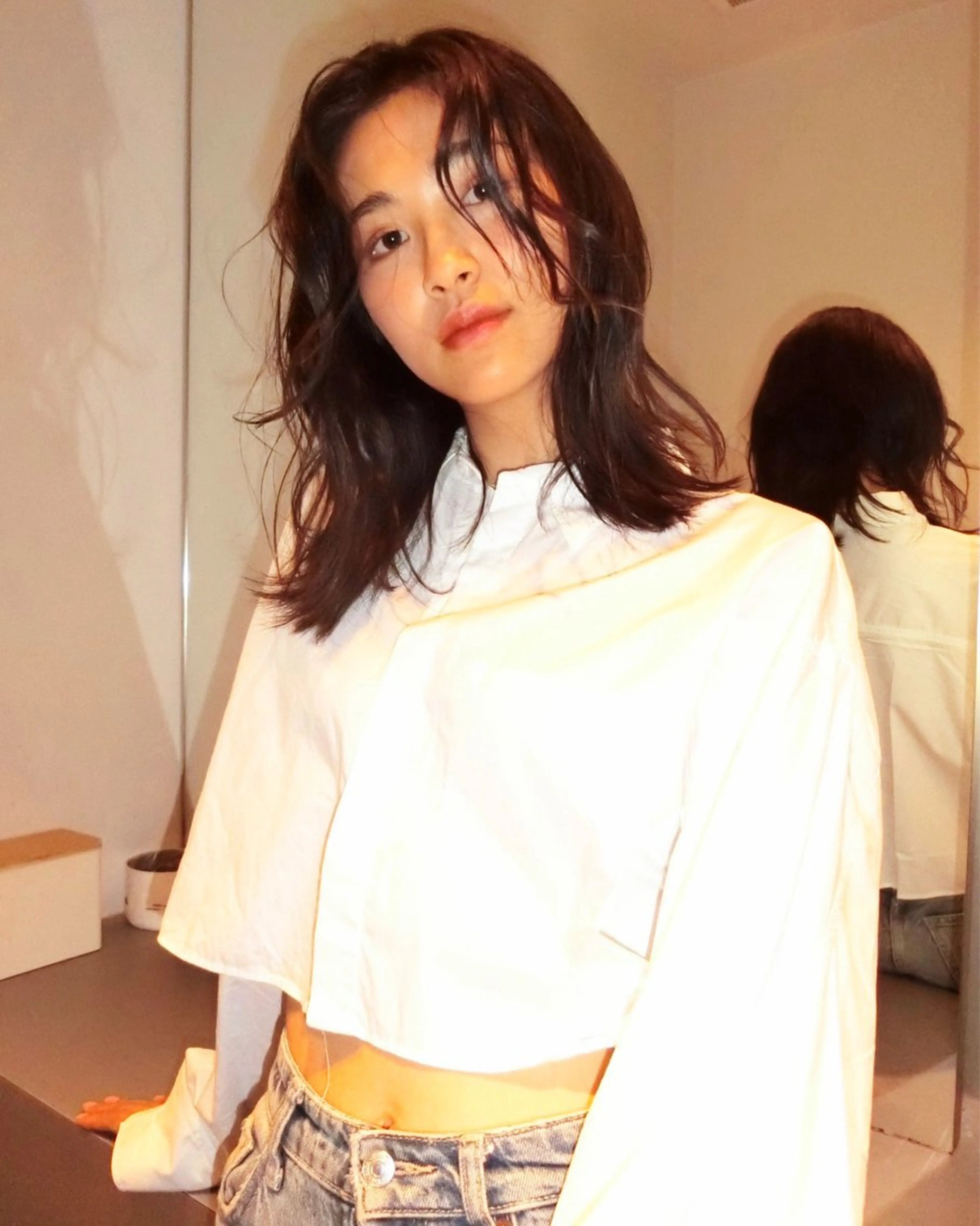 セミロング カラー ヘアアレンジ luxe所属・luxe表参道 Aoiのヘアスタイル