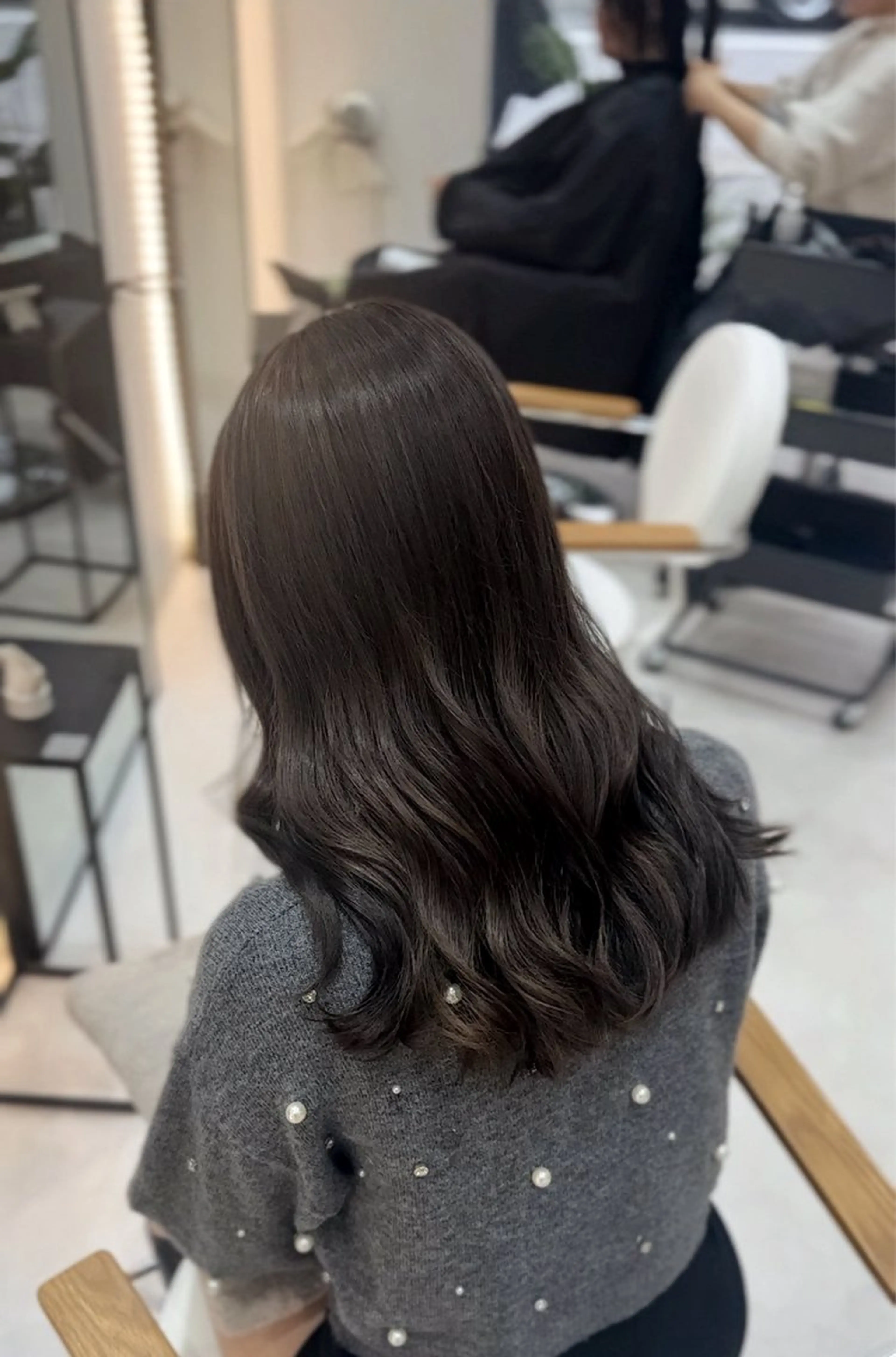 ミディアム 韓国ヘア/艶髪ロング グレージュ/kanaのヘアスタイル