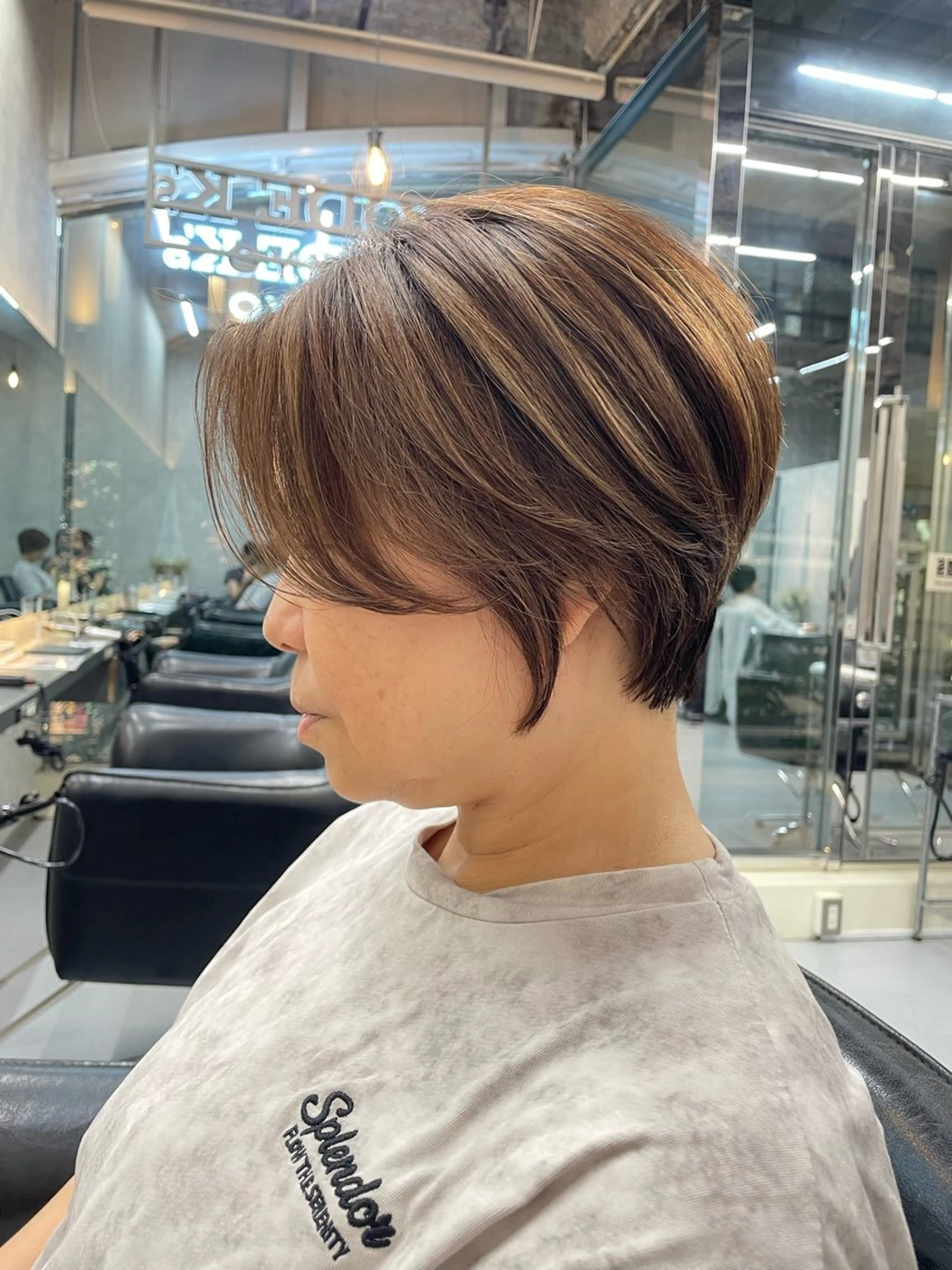 ショート カラー カット ヘアカラー トリートメント レイヤー×顔周 り×髪質改善/MIUのヘアスタイル