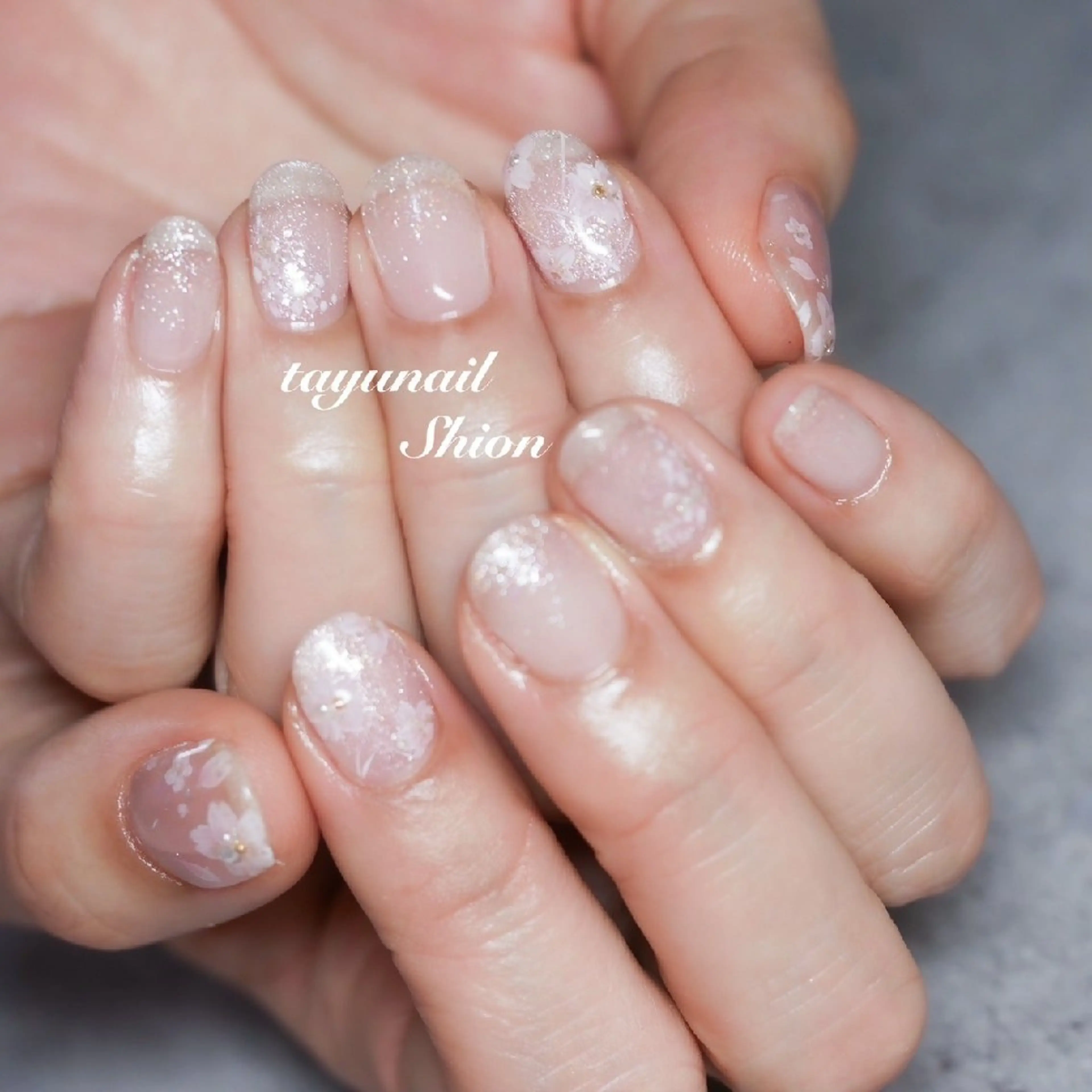 ネイル 桜ネイル ジェルネイル パラジェル 春ネイル ネイルサロン・ネイルスクール　たゆnail所属・ネイルサロン 【たゆnail】のネイルデザイン