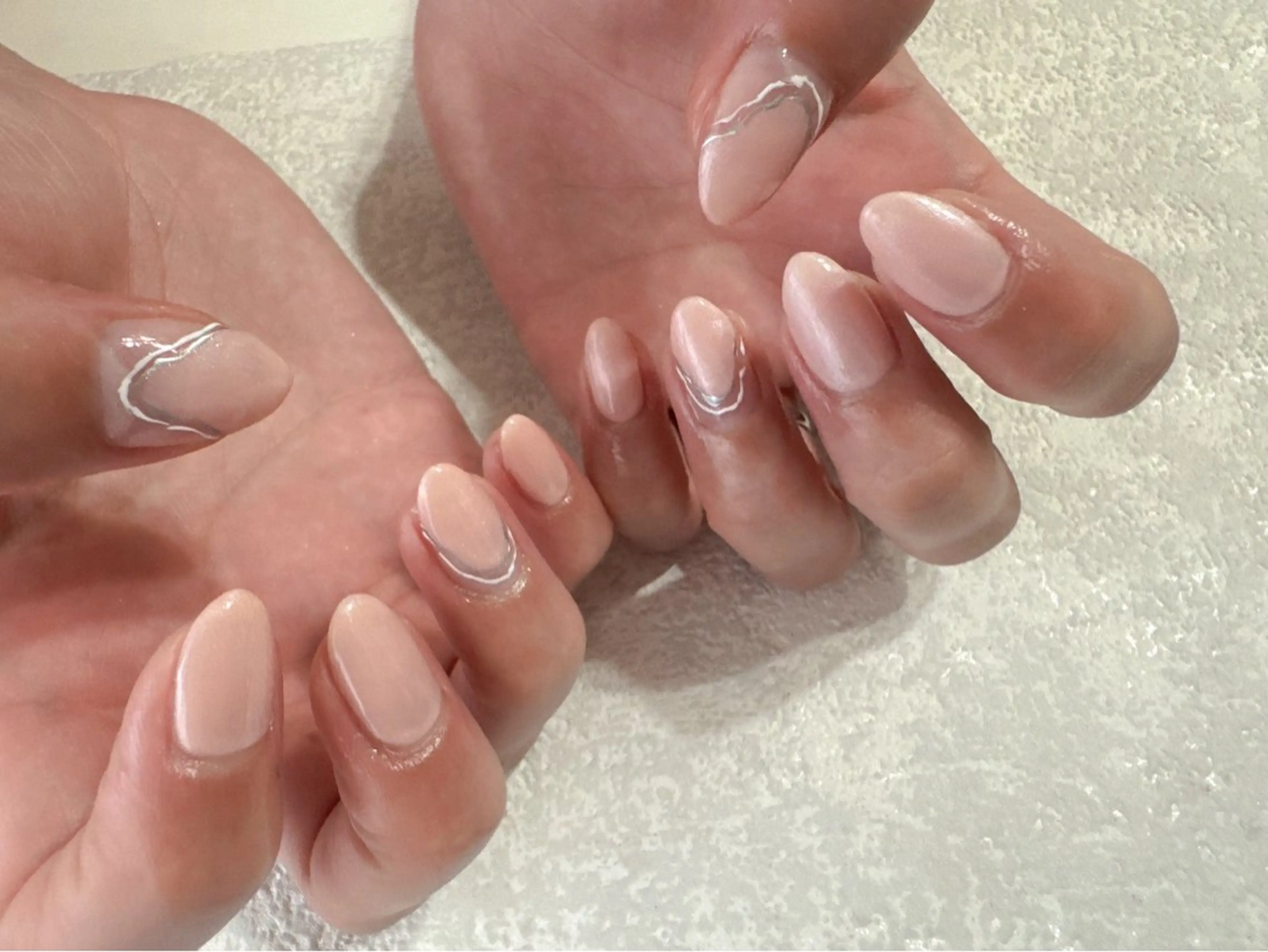 ネイル オーロラネイル フットネイル フレンチネイル ジェルネイル 韓国ネイル ハンドネイル kiki nail たまプラーザのネイルデザイン