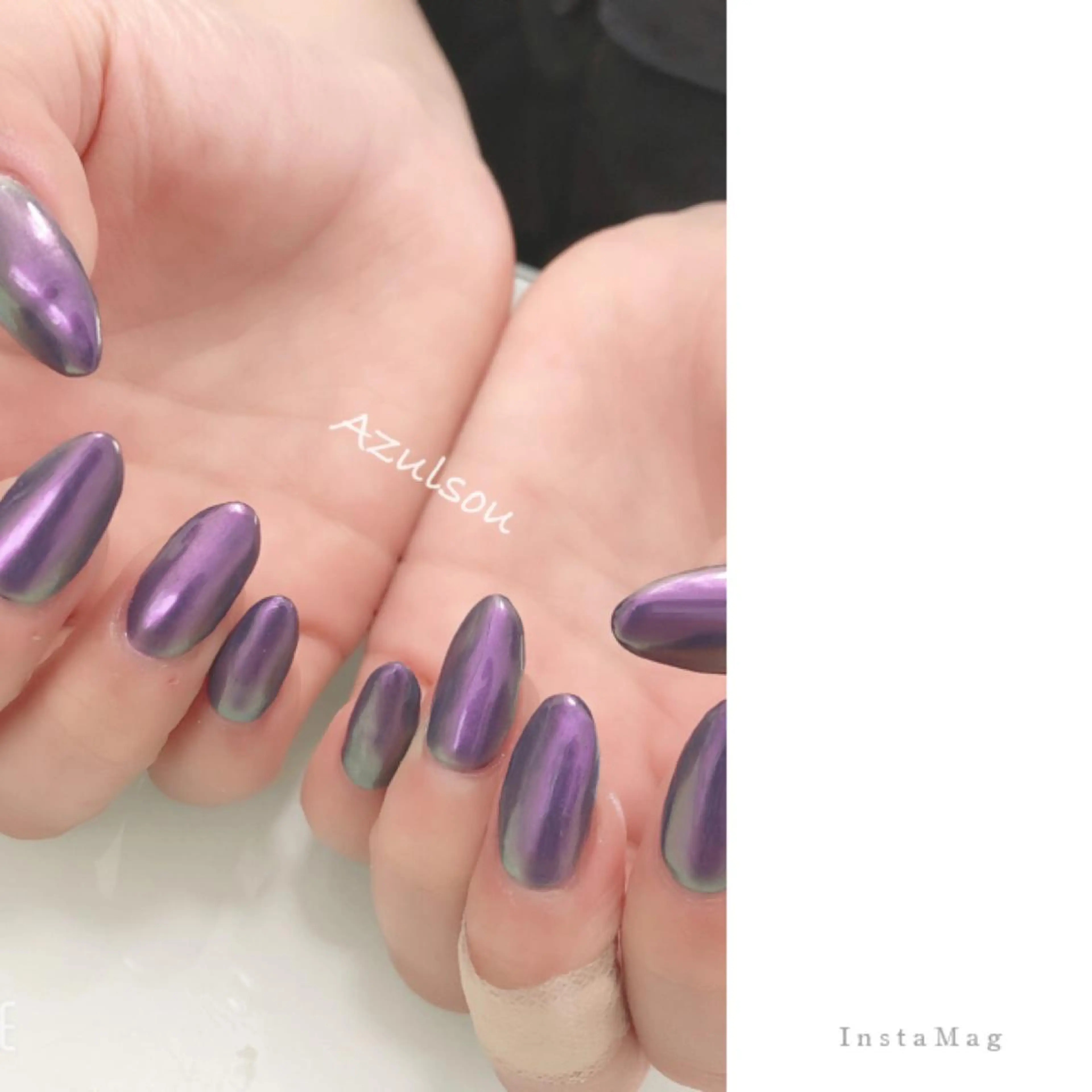 ネイル ジェルネイル 韓国ネイル ミラーネイル 持ち込み ニュアンスネイル Azulsou 廣川愛のネイルデザイン