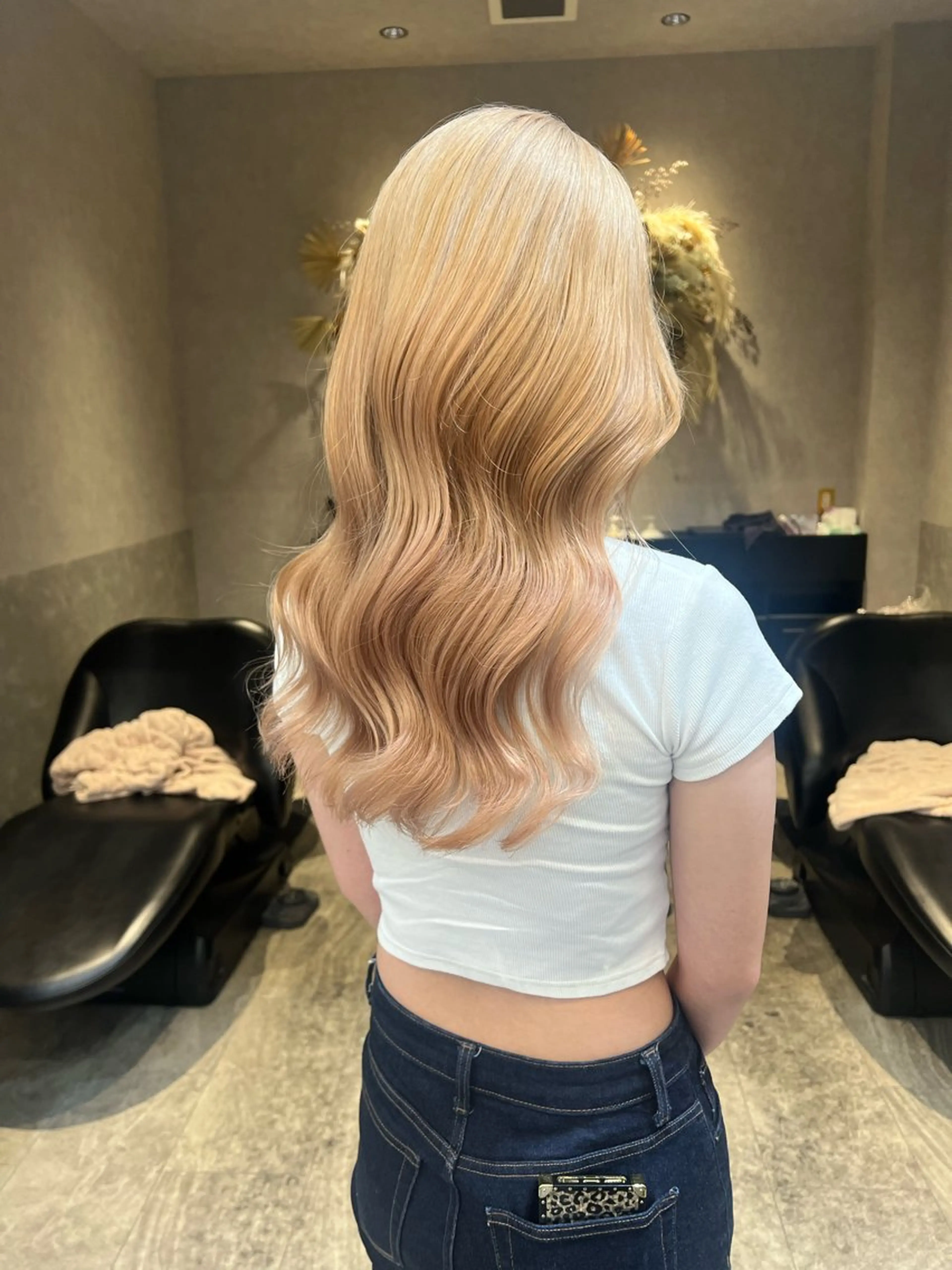 ロング カラー ヘアアレンジ ARIA💎縮毛矯正 ブリーチ💎複雑履歴のヘアスタイル