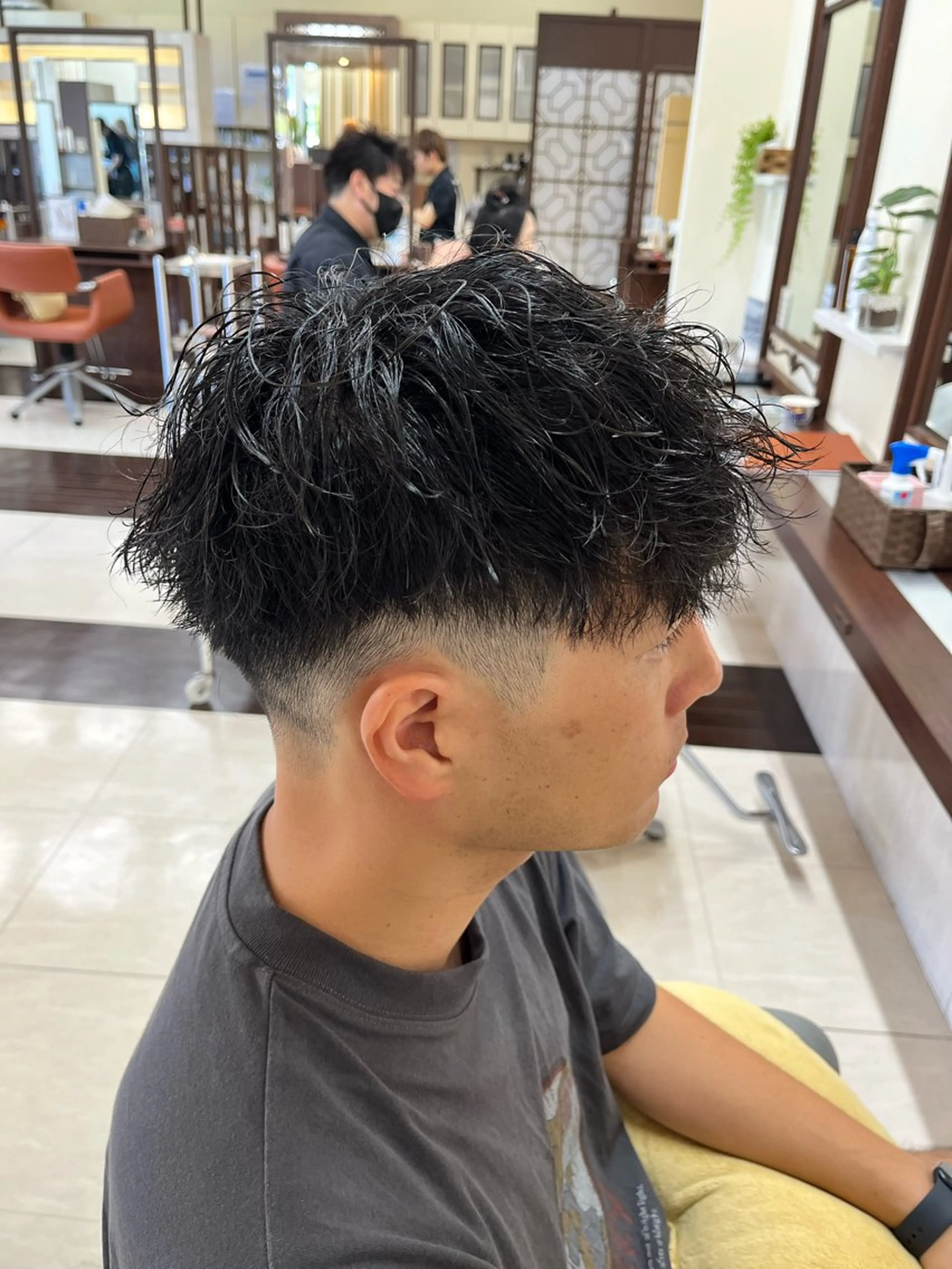 ショート パーマ メンズ マッシュ メンズパーマ メンズツイストパーマ 刈り上げ ツイストパーマ AROH  men's cut&men's perm 船橋店所属・🧊メンズ特化🧊 高木航希のヘアスタイル
