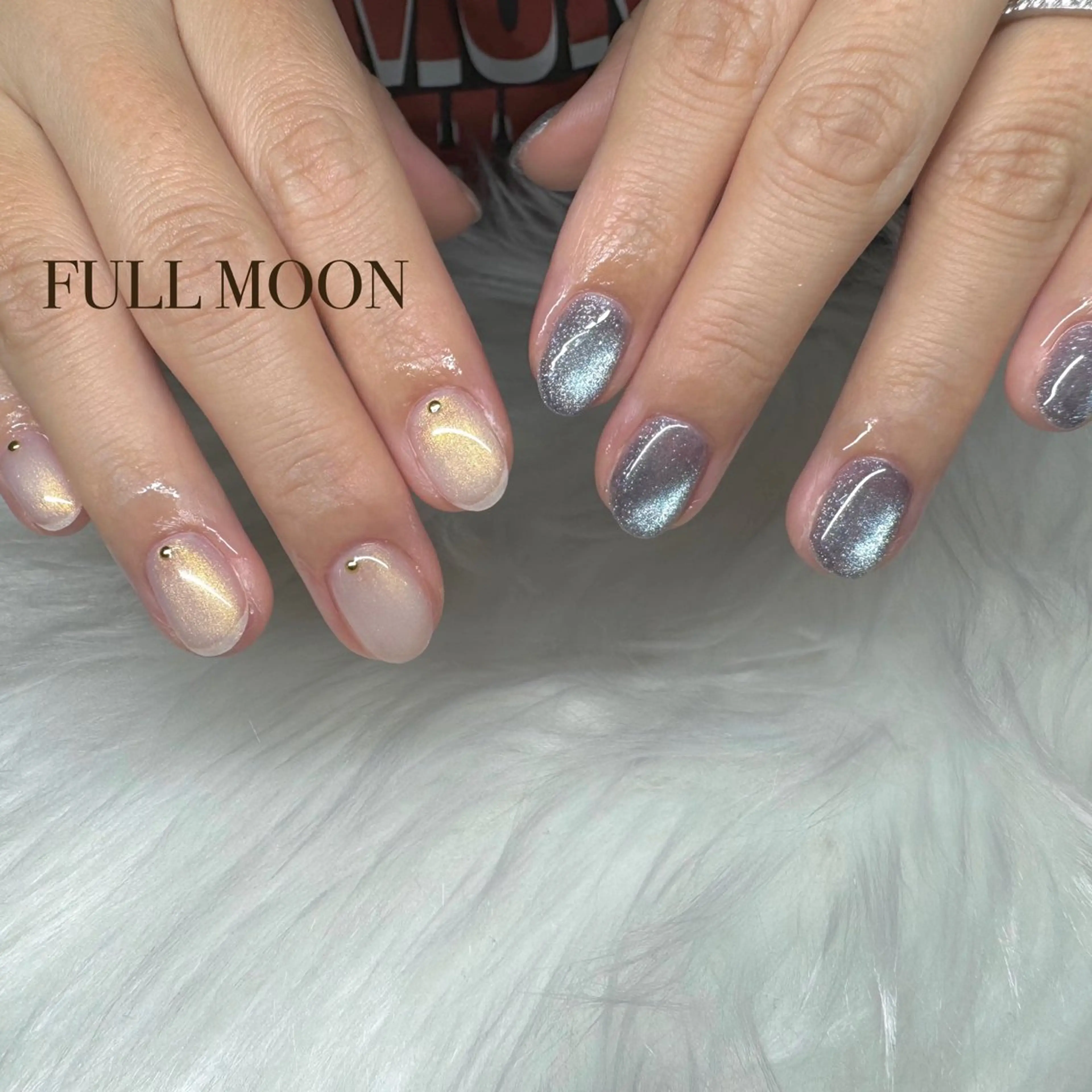 ネイル フラッシュネイル 韓国ネイル マグネットネイル ニュアンスネイル シンプルネイル ハンドネイル FULL MOONのネイルデザイン