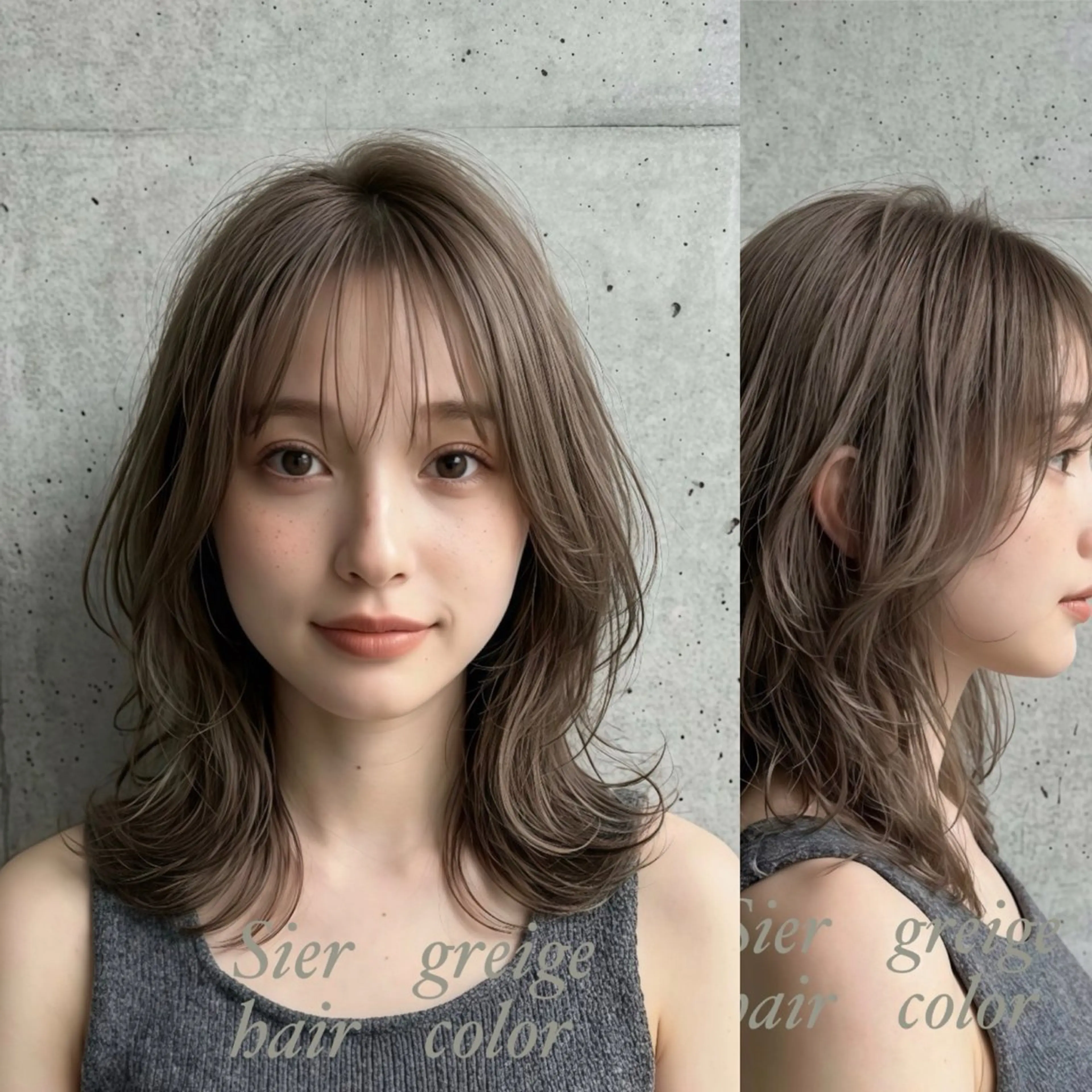 ミディアム カラー カット ヘアカラー トリートメント M.SLASH 辻 孝志のヘアスタイル