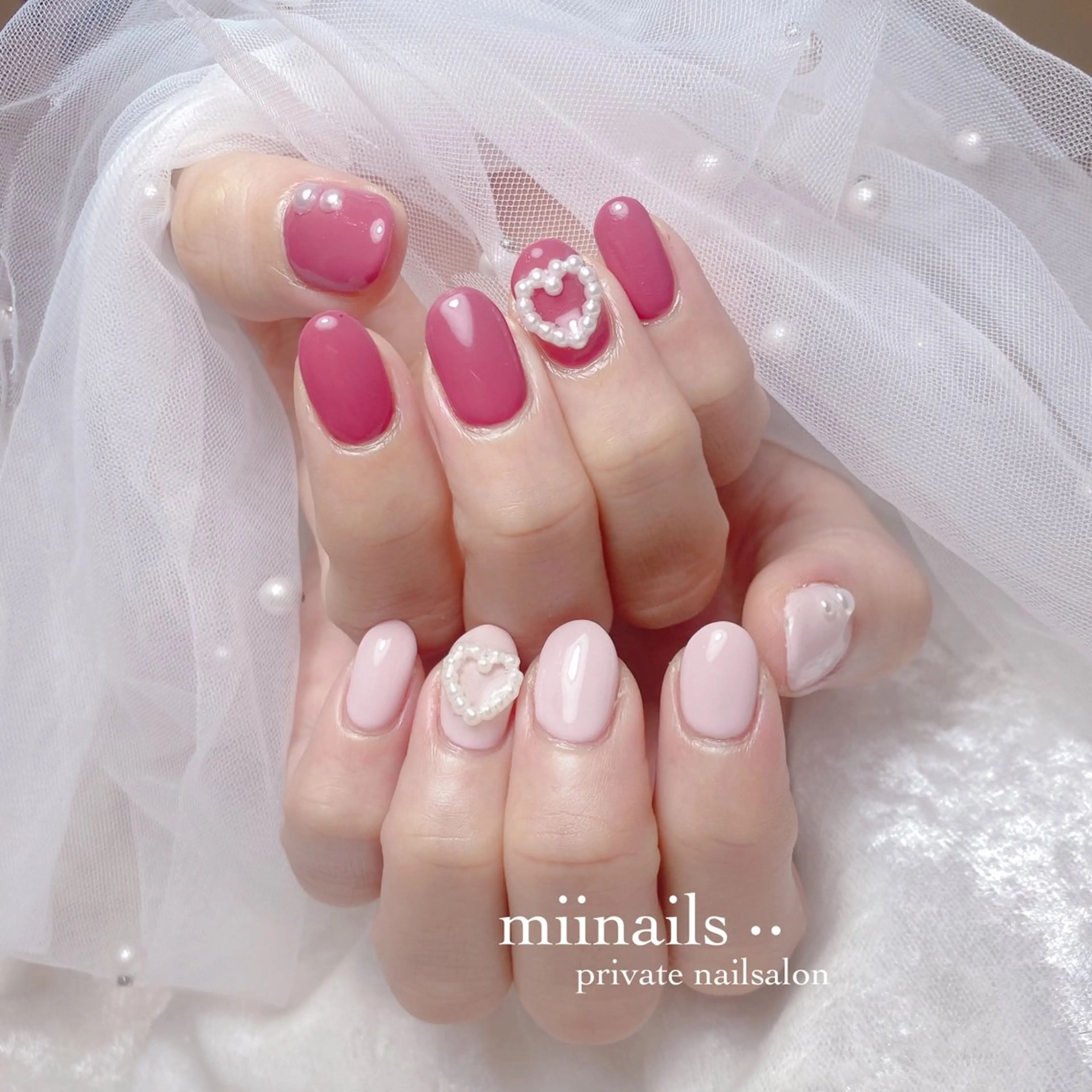 ネイル フレンチネイル 韓国ネイル ワンホンネイル ハンドネイル nailsalon miinailsのネイルデザイン