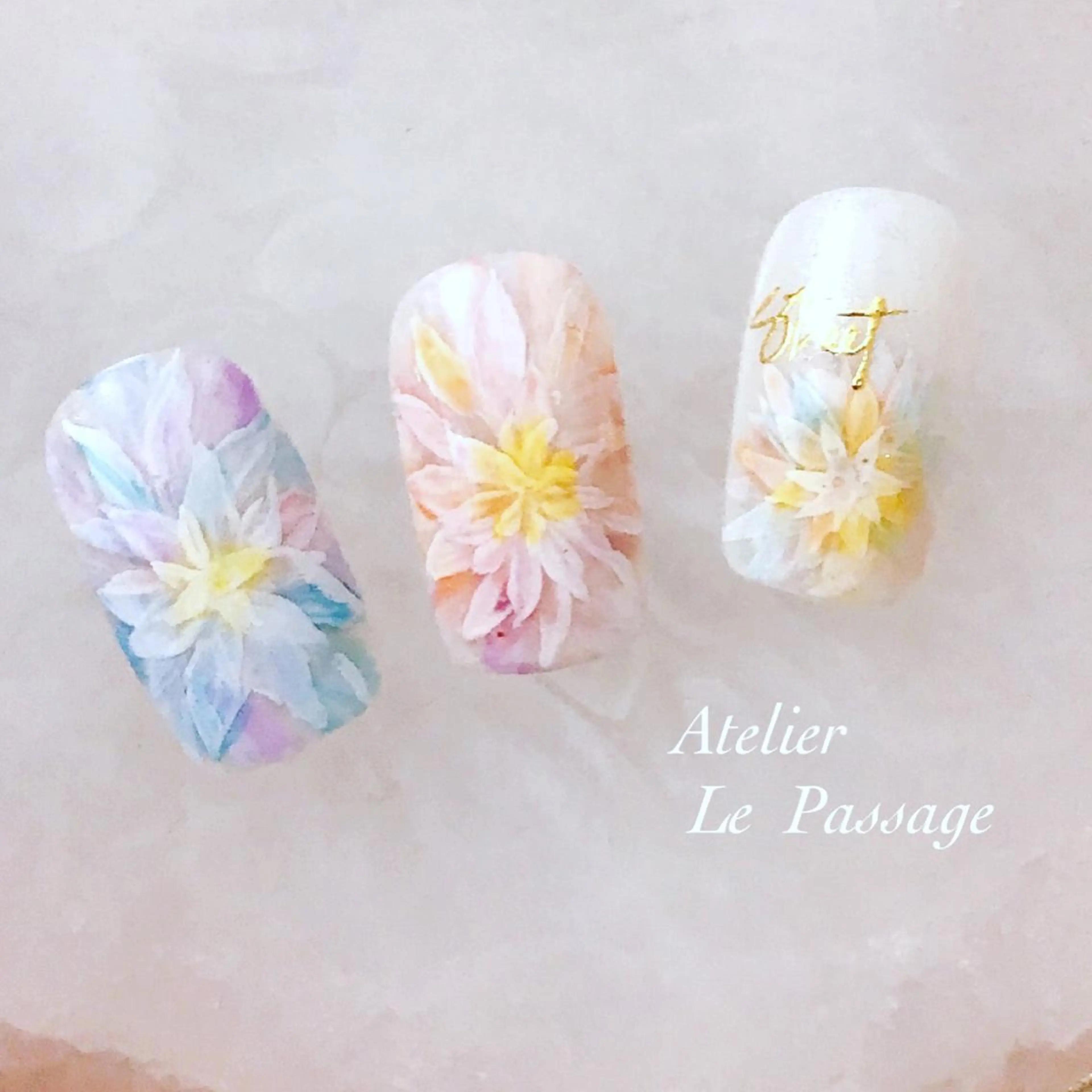 ネイル フラワーネイル 夏ネイル Atelier Le Passage所属・h nakatsukaのネイルデザイン