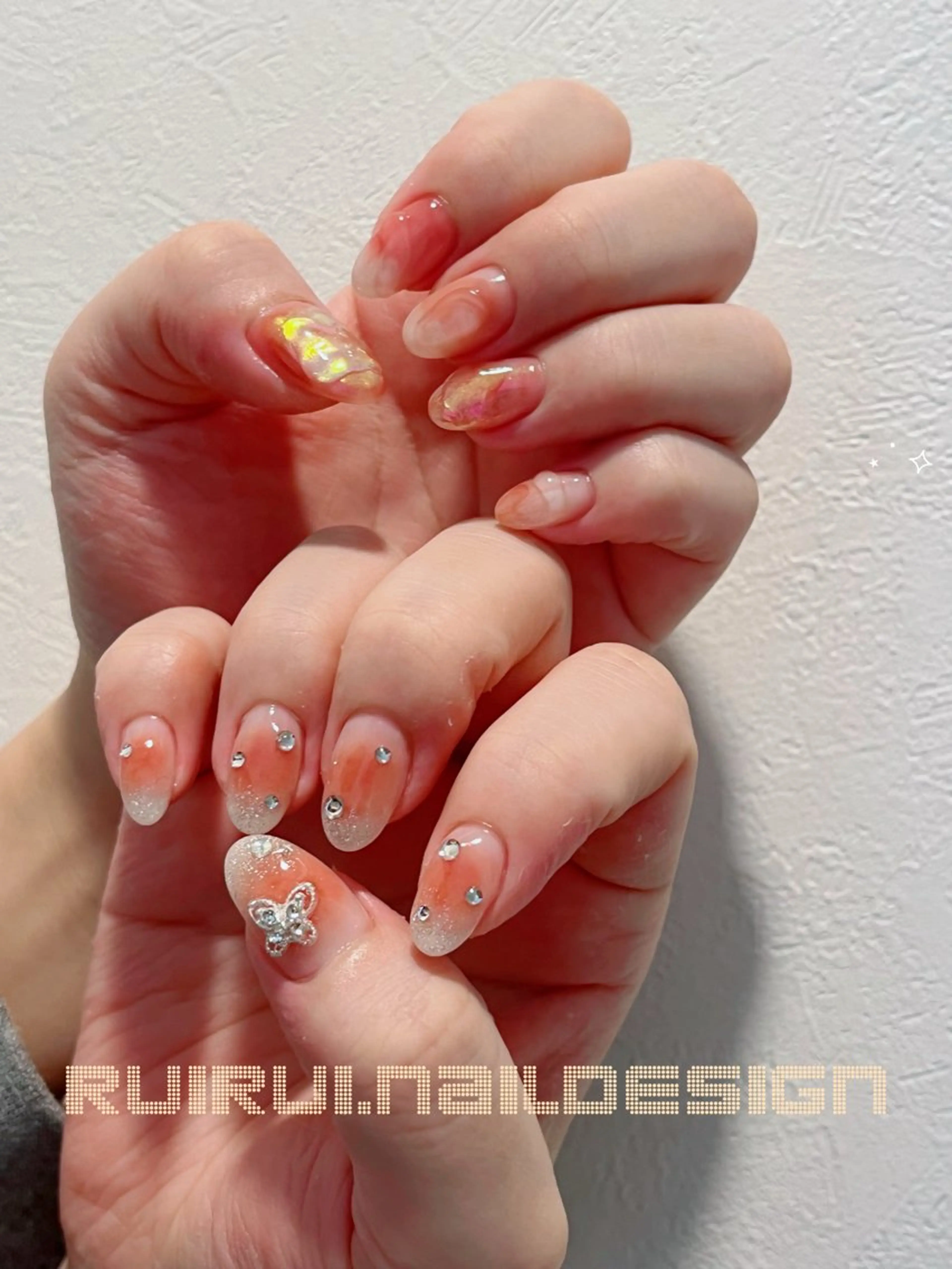 ネイル マグネットネイル ニュアンスネイル ぷっくりネイル ハンドネイル ruirui.naildesign所属・RUI ☆のネイルデザイン
