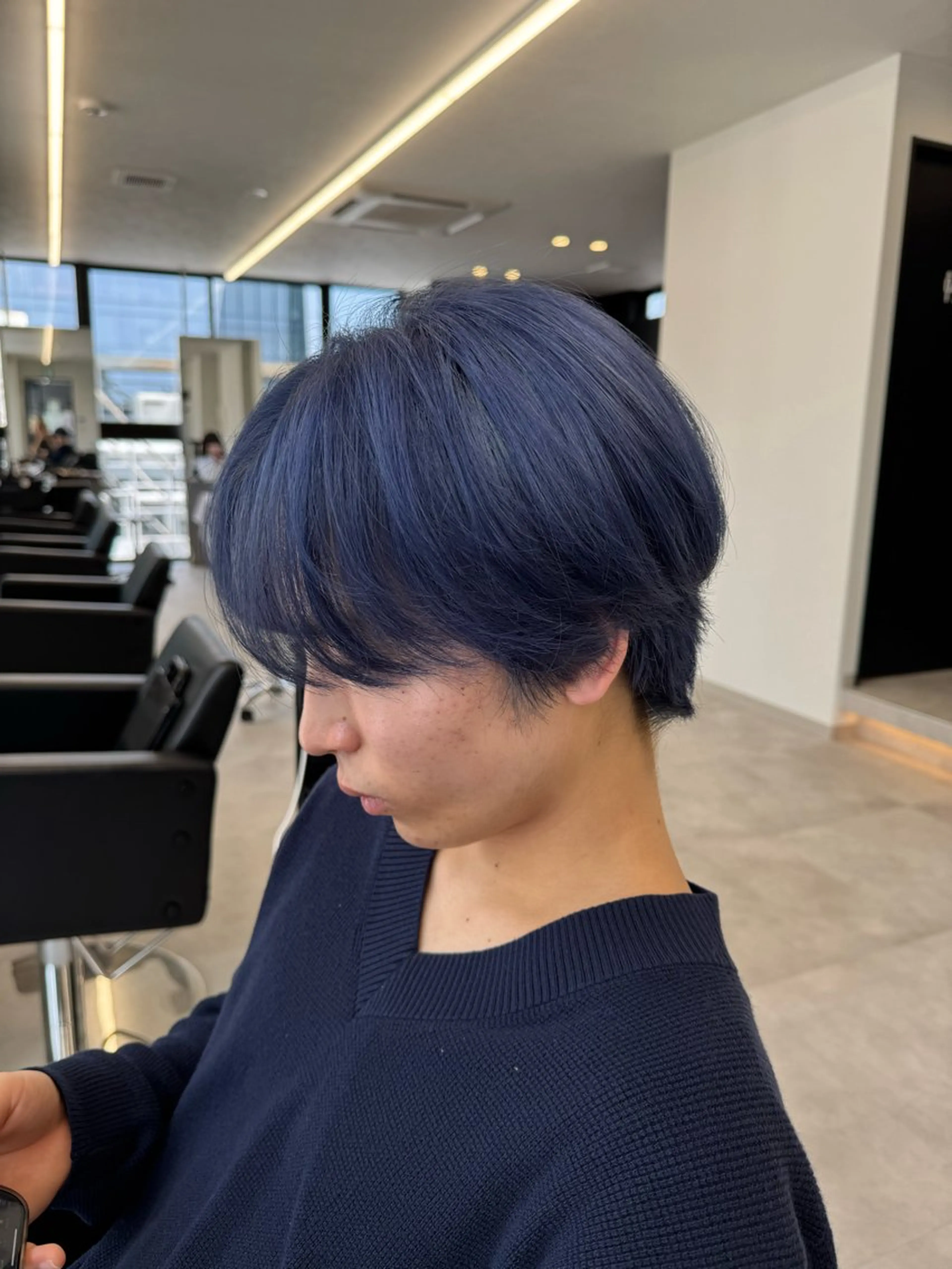 カラー メンズ メンズブリーチ ブリーチ ブルーカラー エクステ/透明感 韓国ヘア/KENTAのヘアスタイル