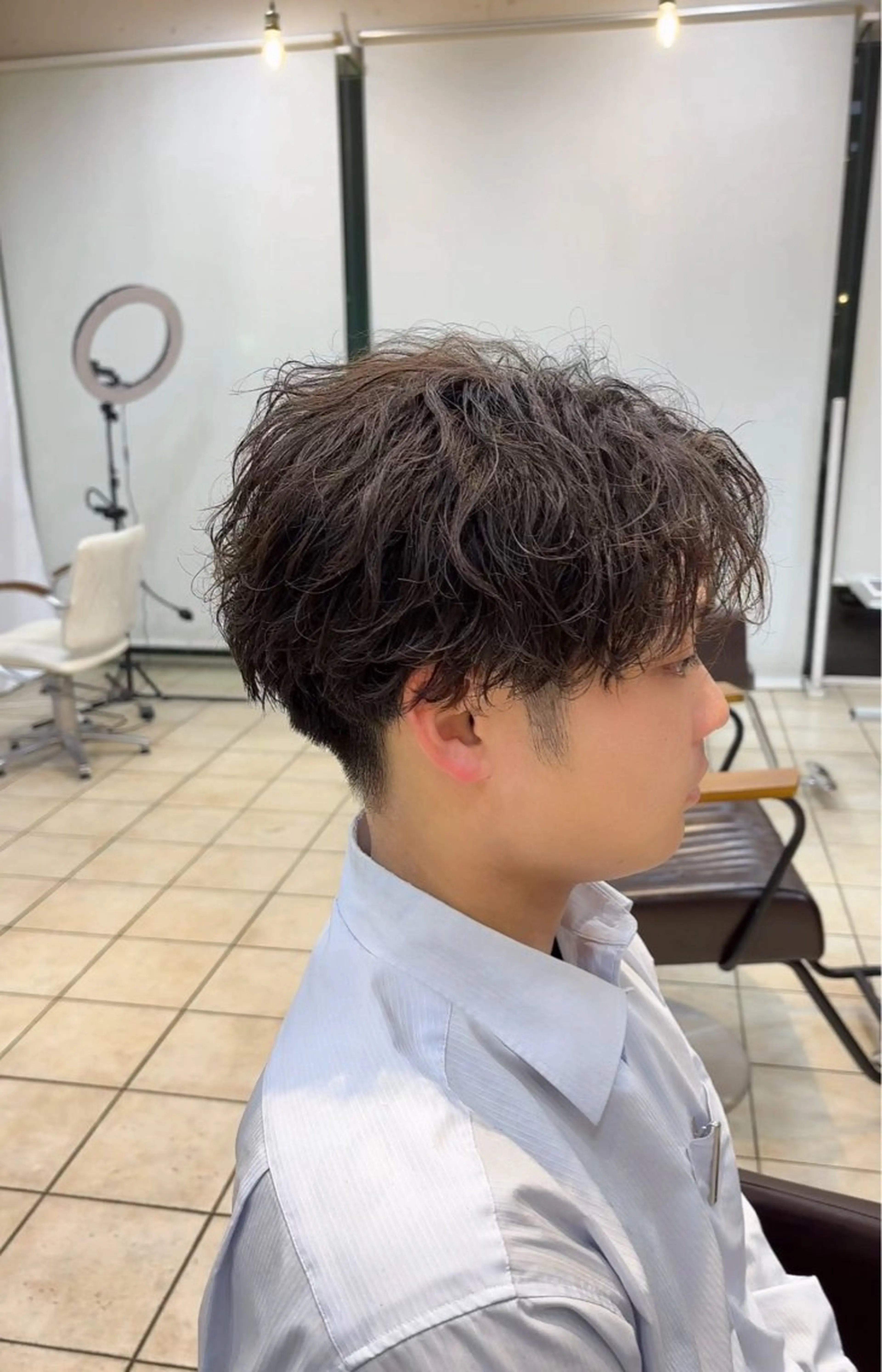 ショート パーマ メンズ センターパート カット パーマ 👑大宮メンズパーマ No.1Mizukiのヘアスタイル