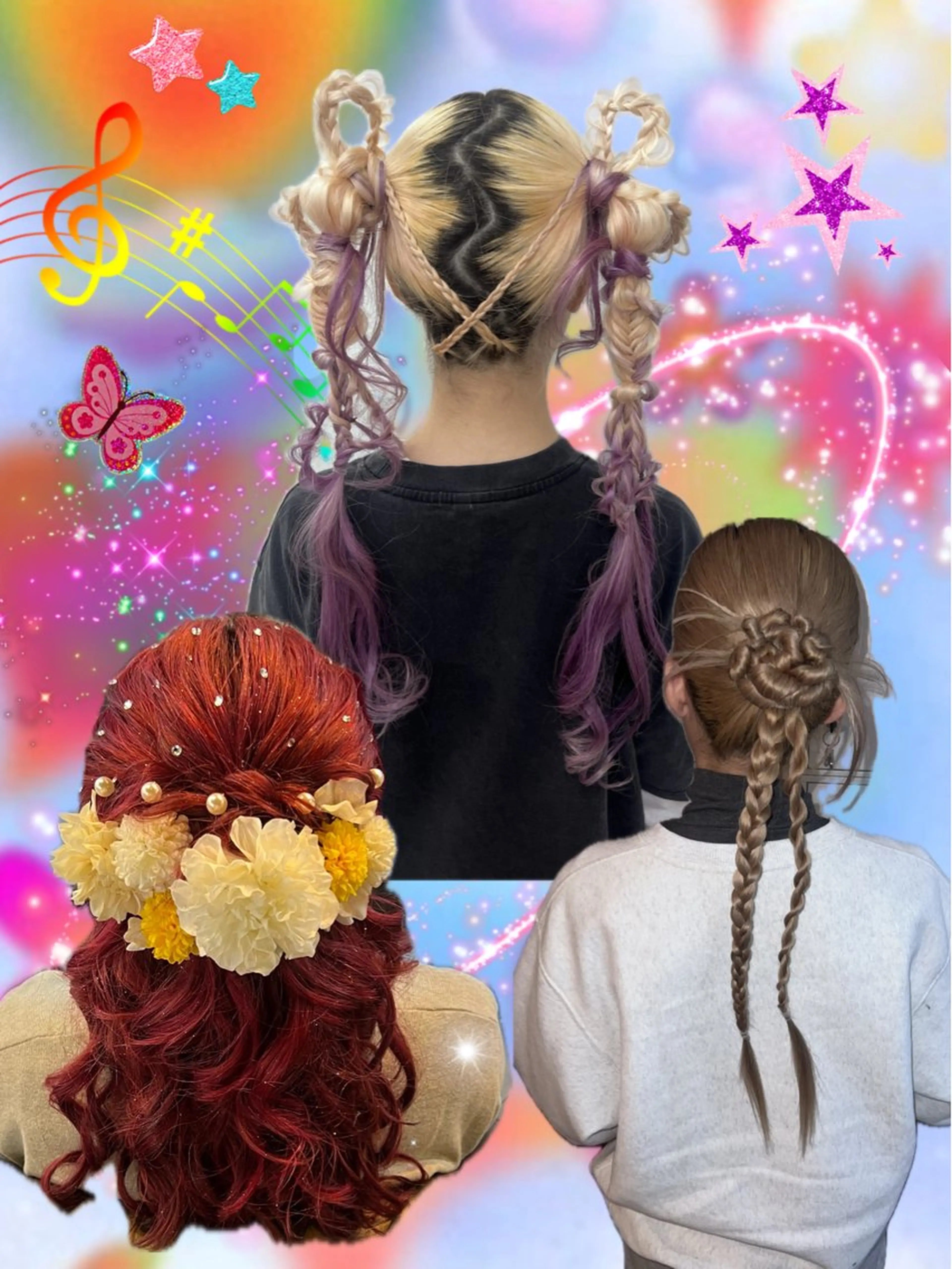 ヘアアレンジ ヘアセット 個性的カラー ☆≡ねねのヘアスタイル