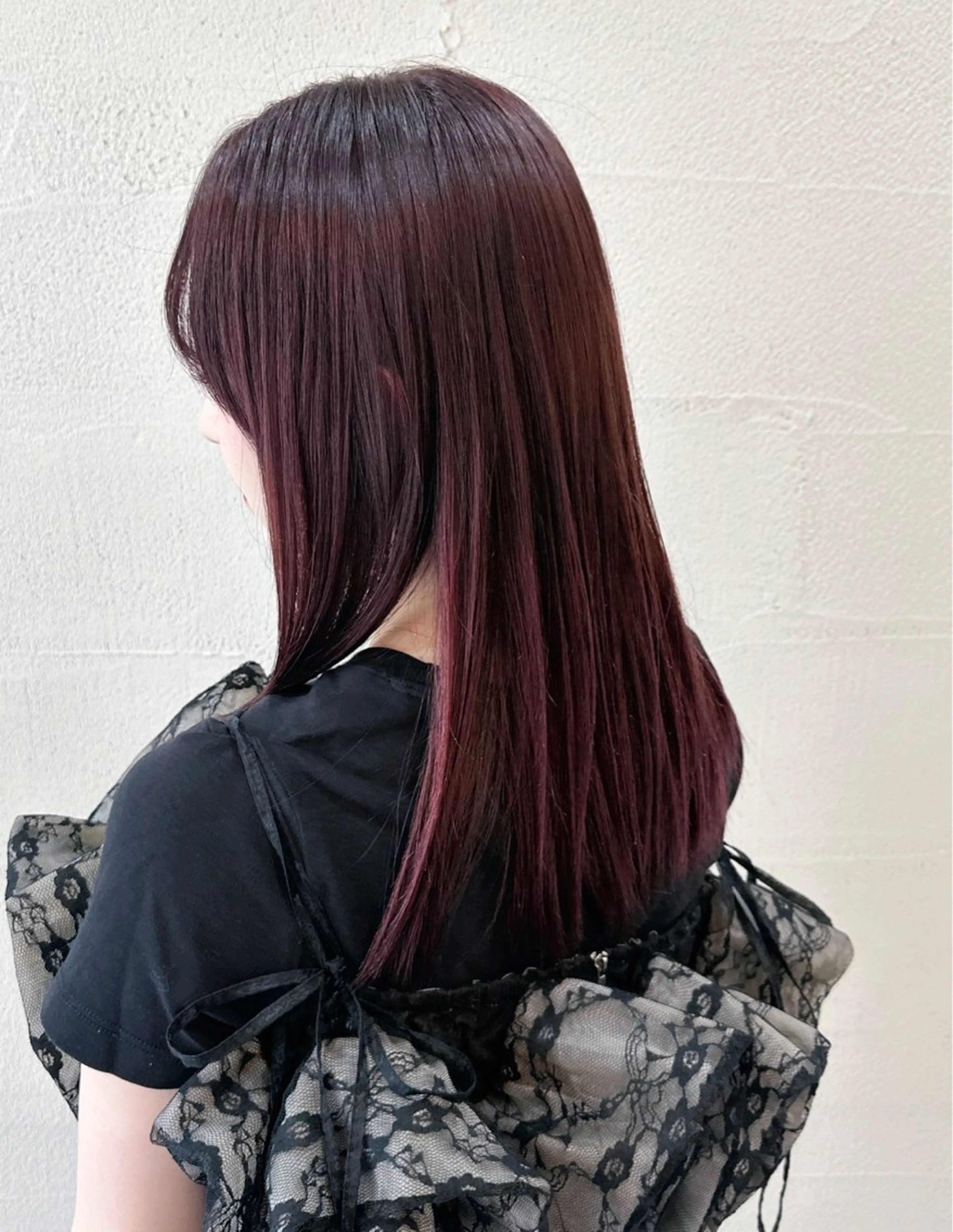 ロング ピンクラベンダー 韓国風🇰🇷レイヤ ーKEI🇰🇷のヘアスタイル