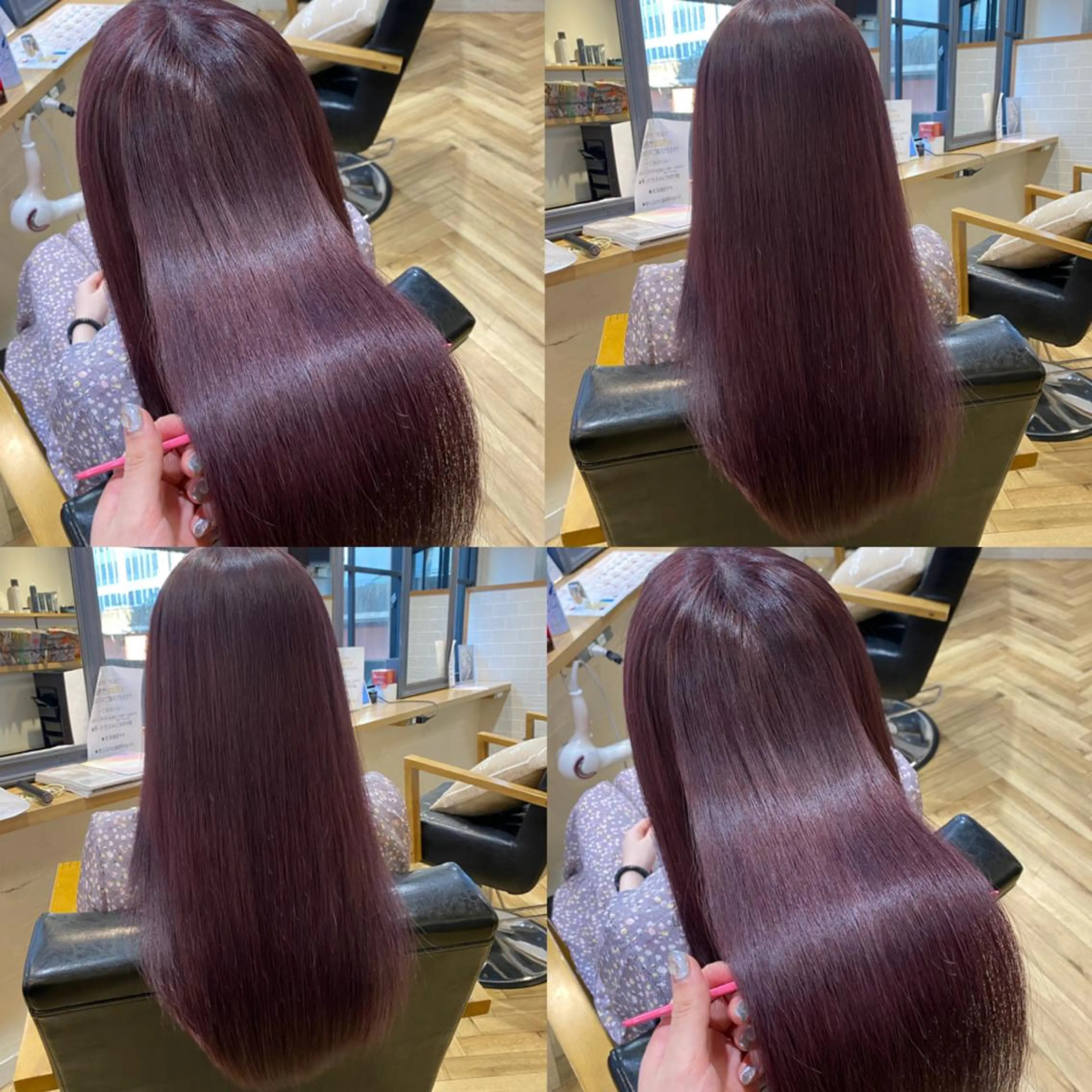 ロング カラー ブリーチ ラベンダーカラー ピンクカラー ピンクラベンダー 艶カラー/韓国顔周り 🎀mamiのヘアスタイル