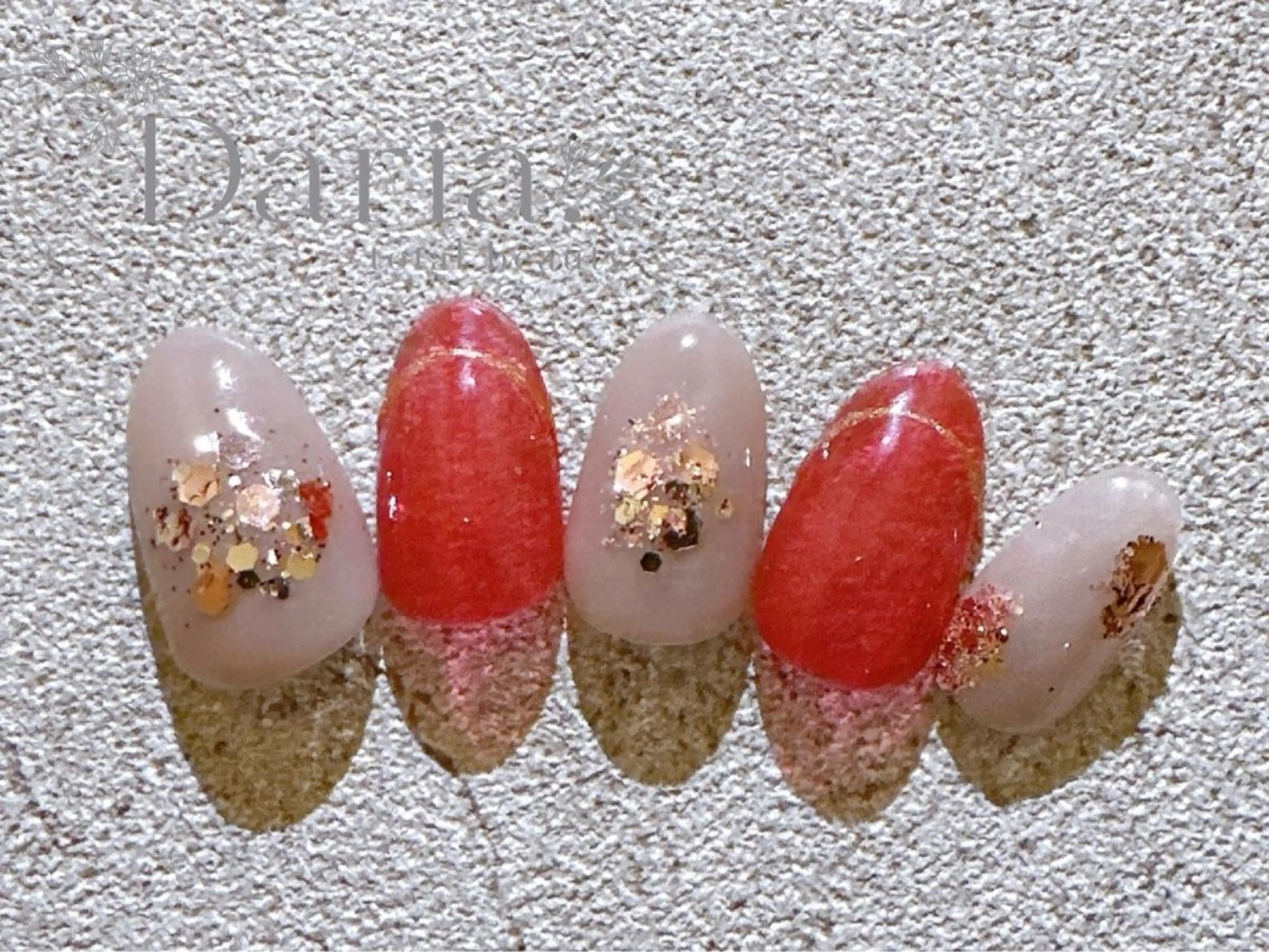 ネイル フレンチネイル キラキラネイル ピンク Daria. nailのマツエク・マツパデザイン