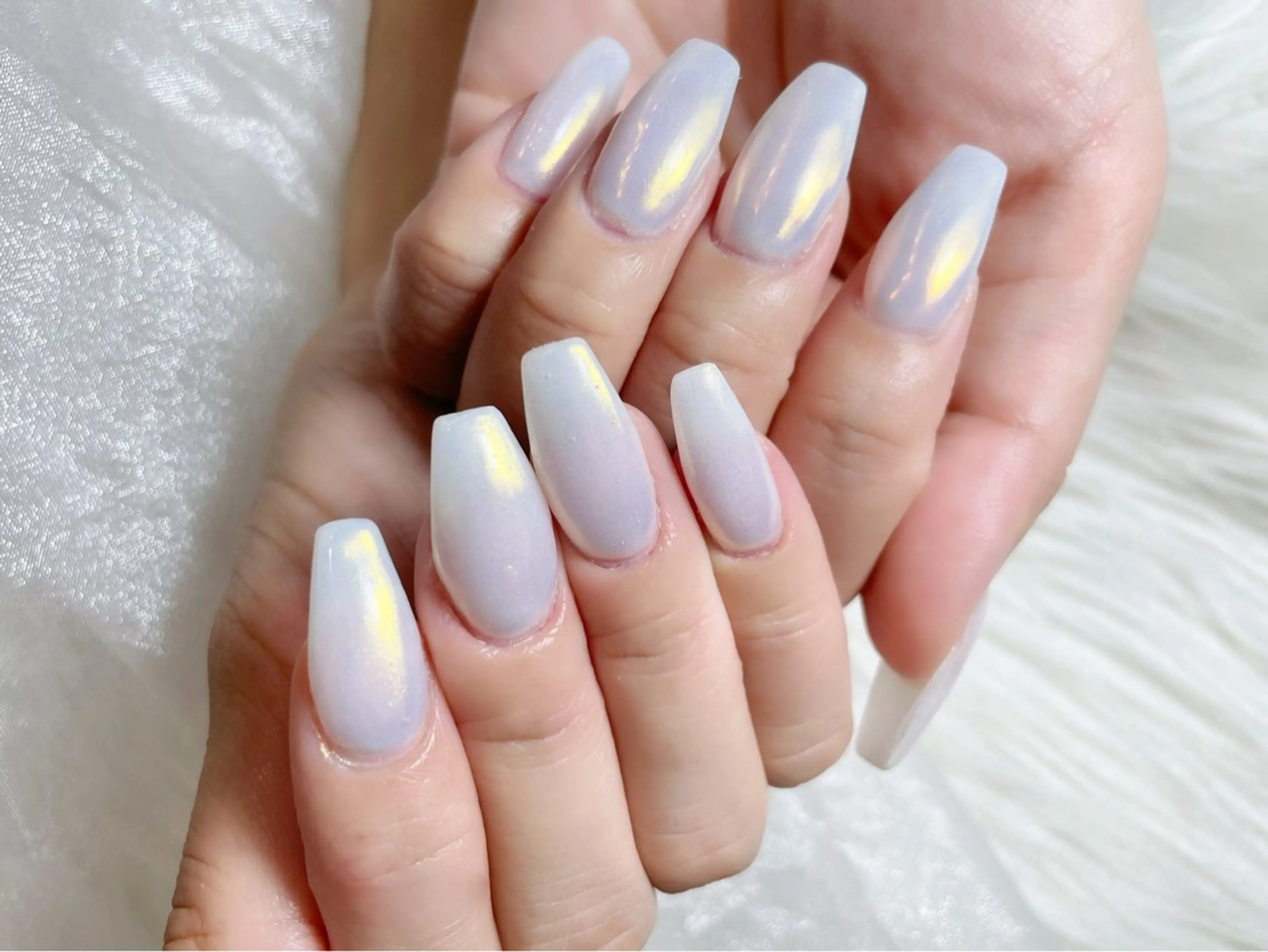 ネイル ミラーネイル ワンホンネイル 冬ネイル ハンドネイル ゆりか ジョアアンジェ福島のネイルデザイン