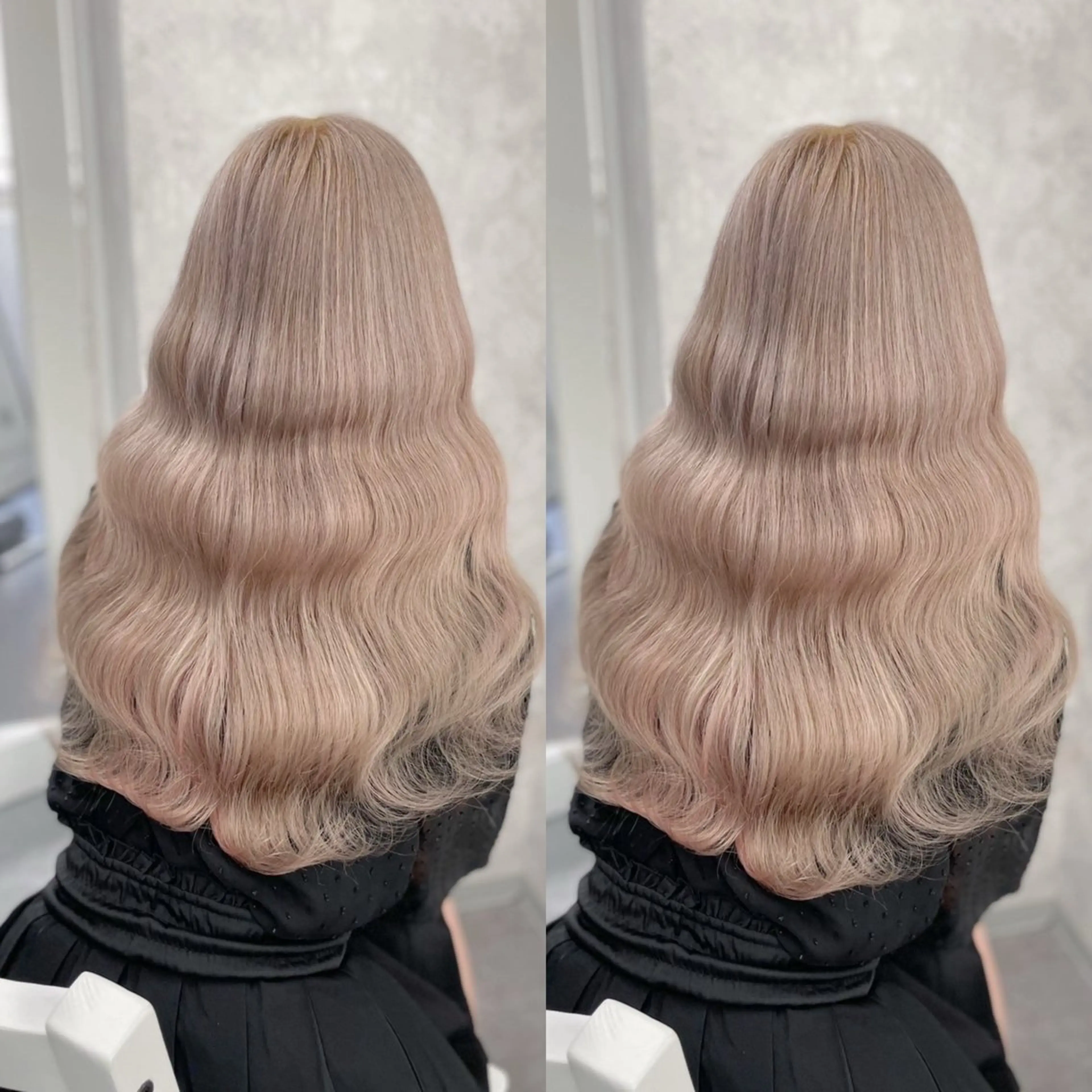 ロング カラー ベージュカラー ミルクティーベージュ ピンクカラー ヘアカラー トリートメント ヘアセット ブリーチ無しダブル カラー🦕まどかのヘアスタイル