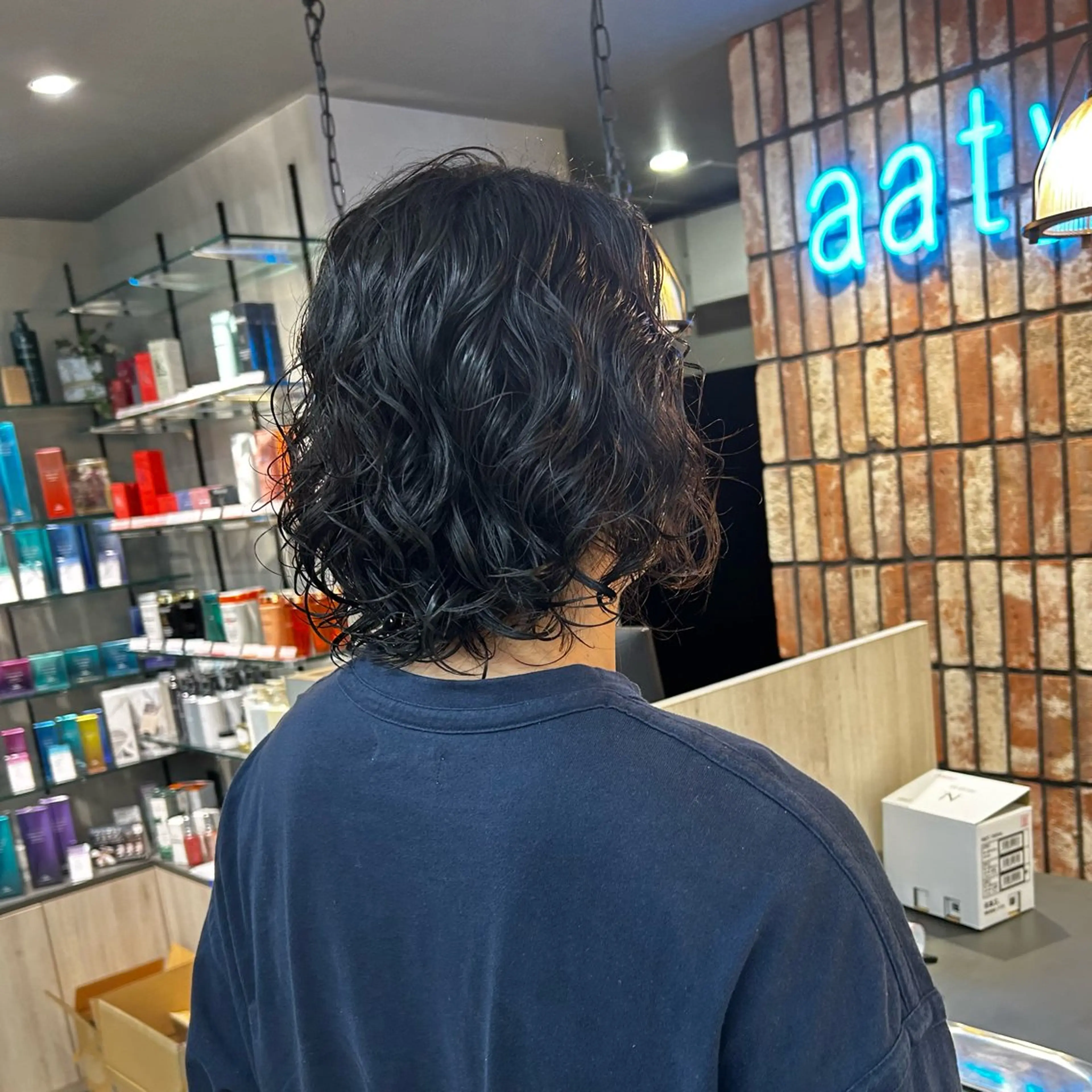 パーマ メンズ カット パーマ ちさと/メンズ ショート/縮毛矯正のヘアスタイル