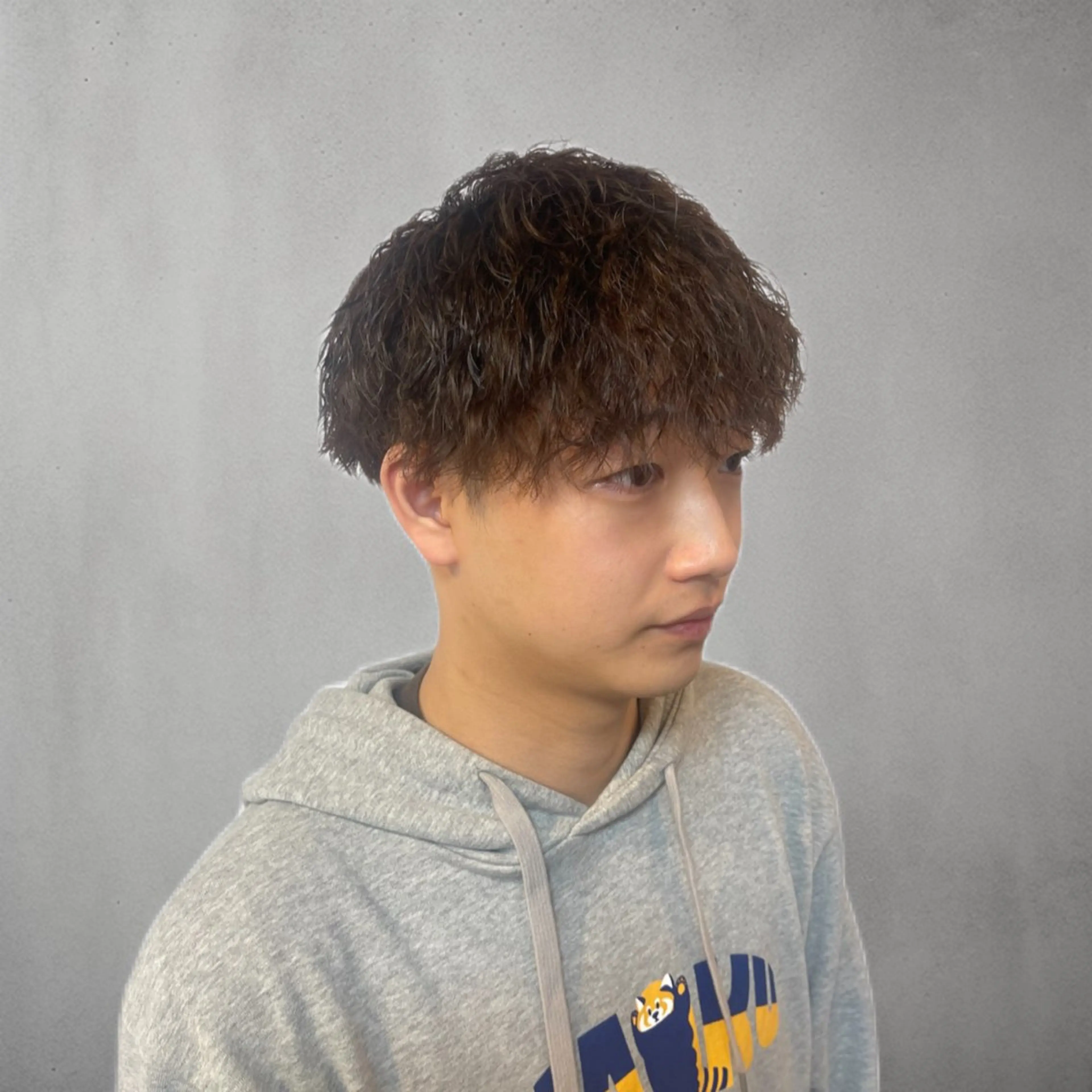 ショート パーマ メンズ マッシュ 金田 晏栞のヘアスタイル