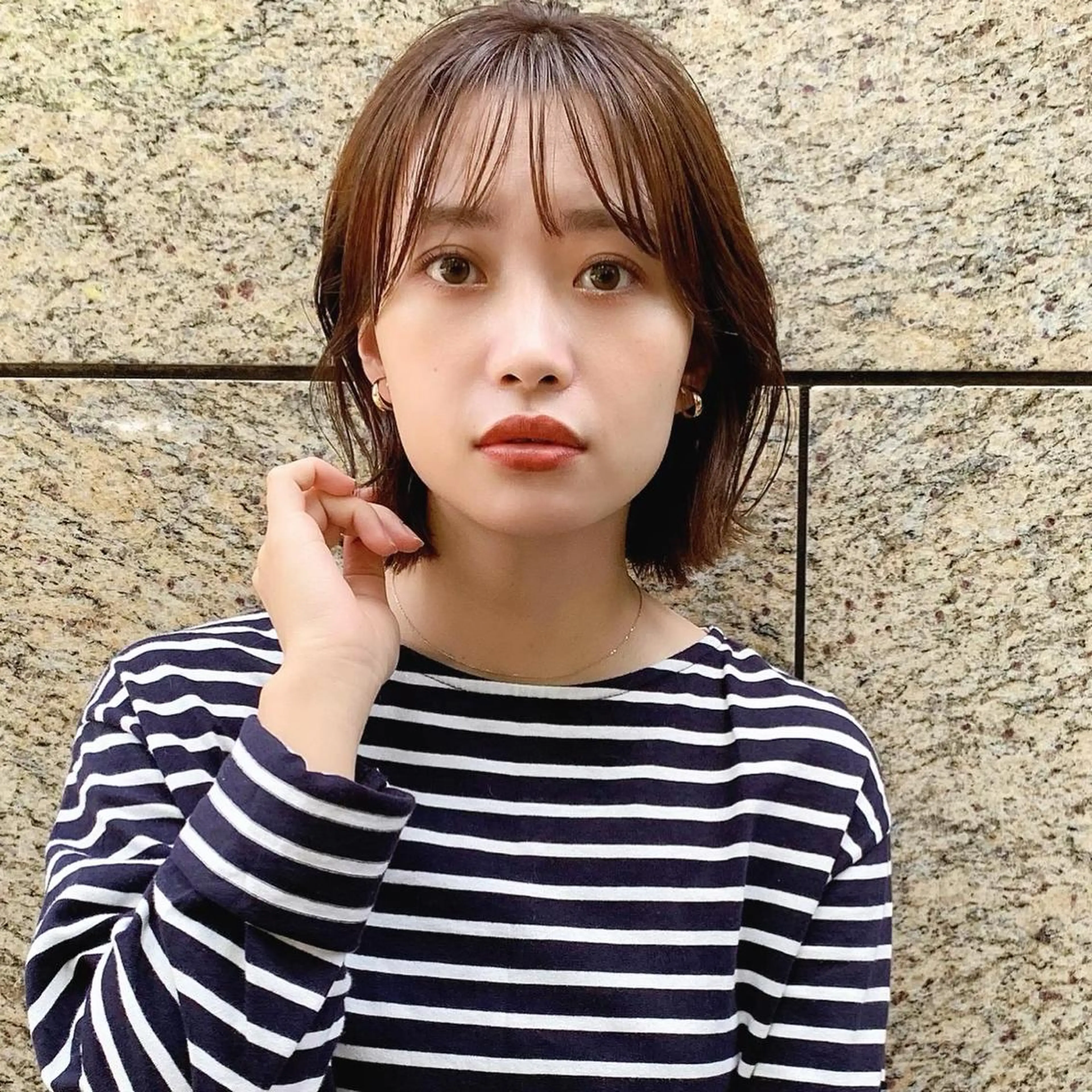 ミディアム カラー カット ヘアカラー トリートメント 🌱小顔ヘア/ボブ ミディアム/双葉🌱のヘアスタイル