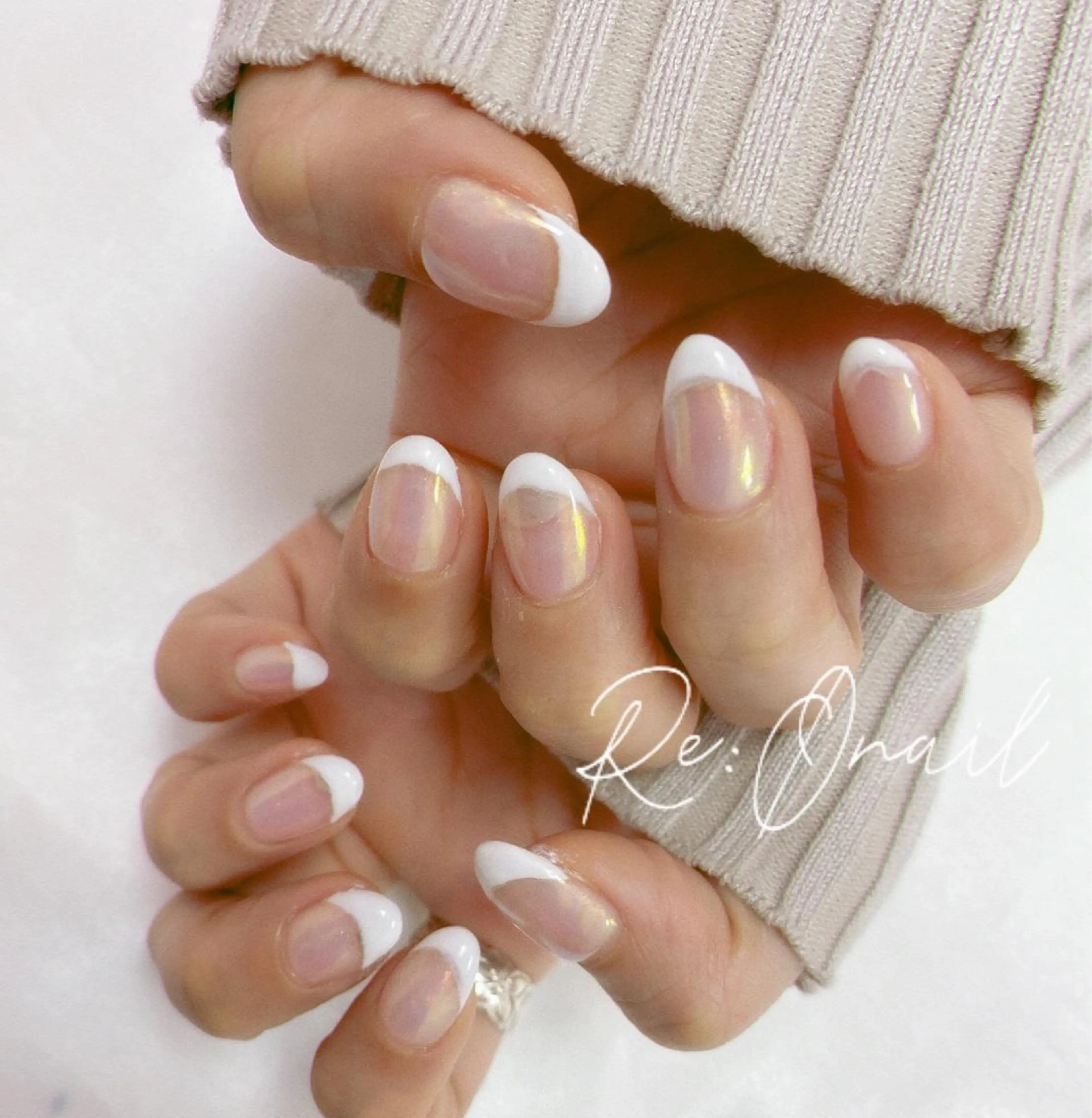 ネイル フレンチネイル ミラーネイル ハンドネイル Re:Ø nail 🩵TSUJIのネイルデザイン