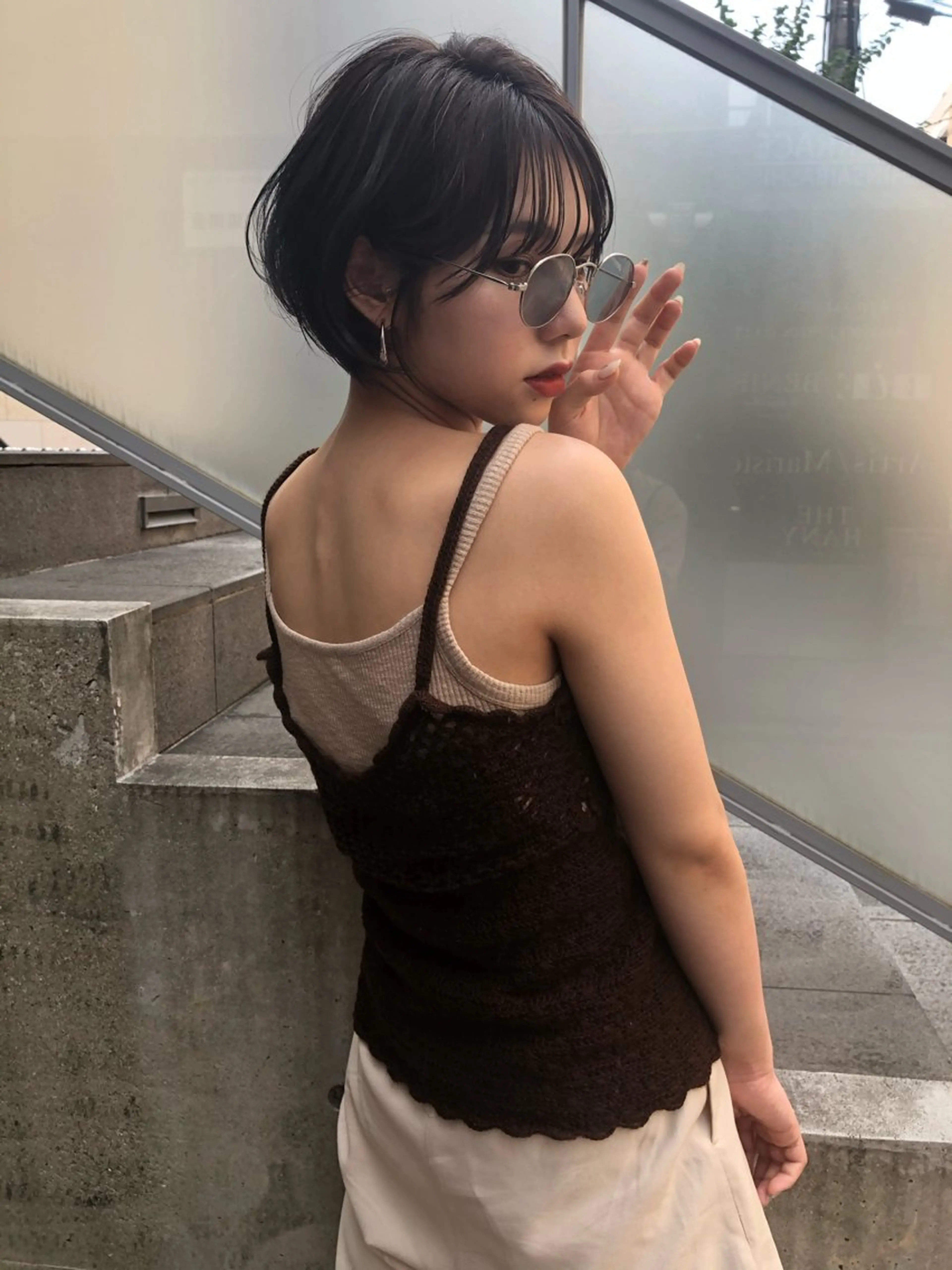 ショート カラー カット ヘアカラー トリートメント ショート/ボブ/ 心斎橋/宮脇美奈のヘアスタイル