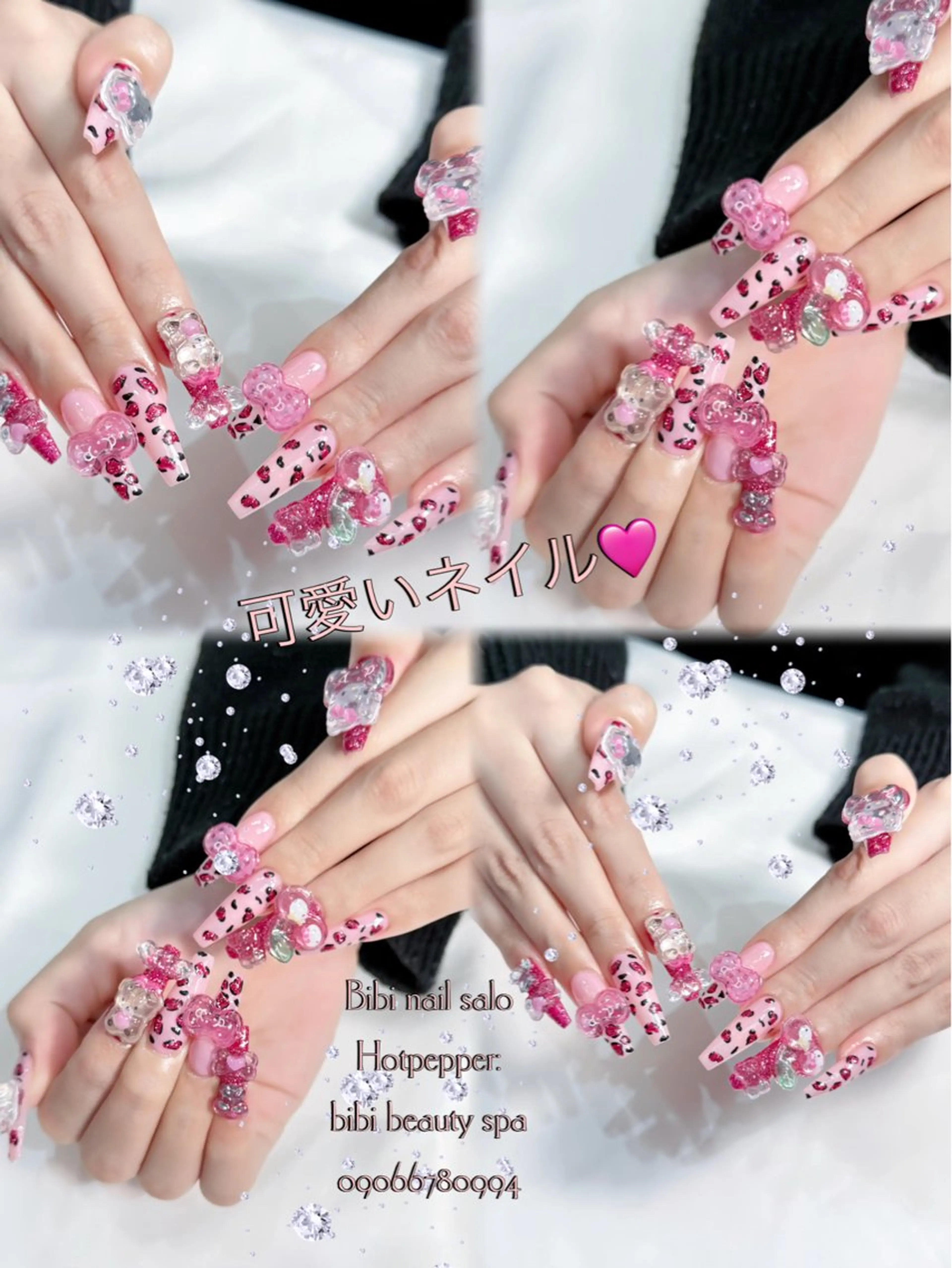 セミロング ハンドネイル Bibi beauty spa Osaka所属・Bibi nail Osakaのネイルデザイン