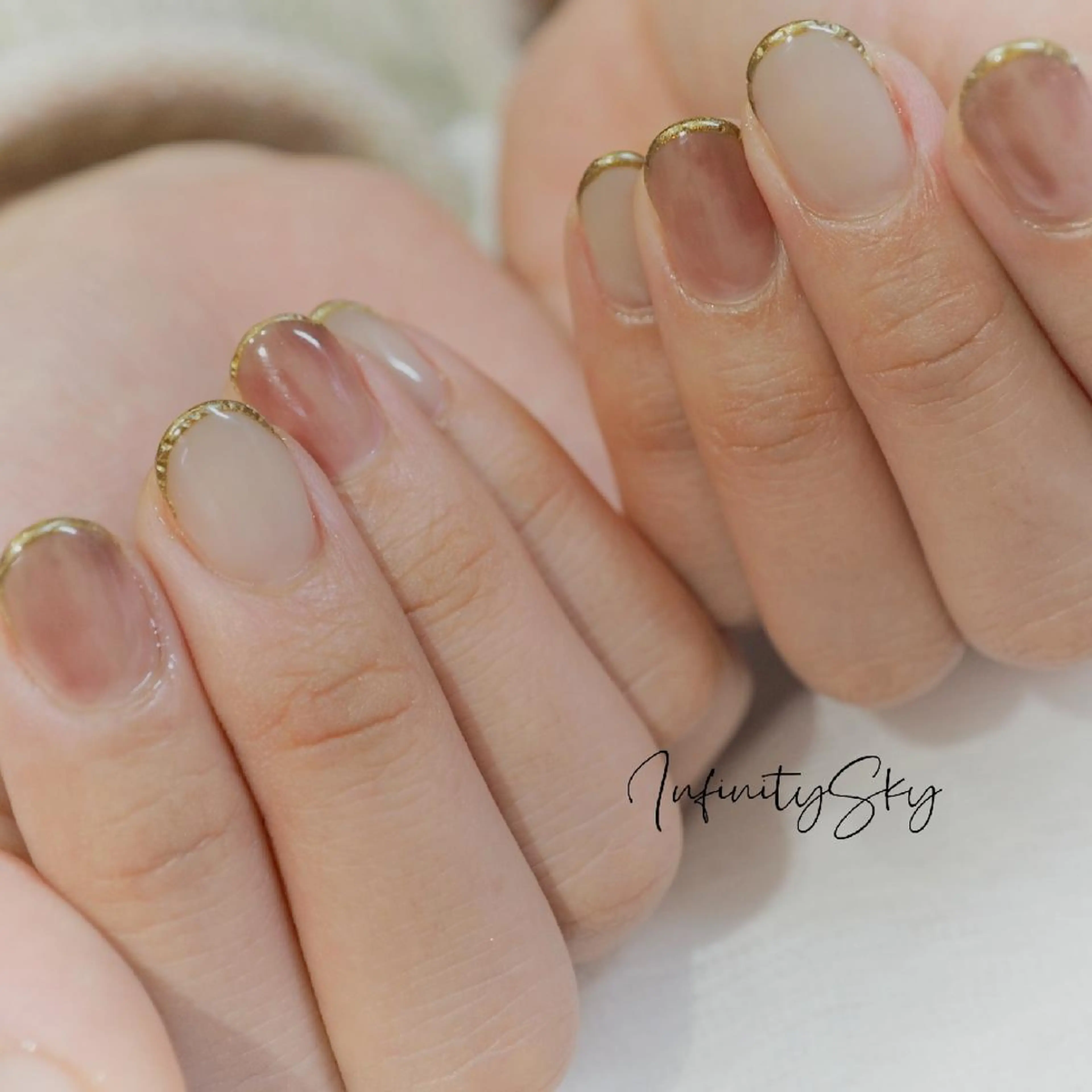 ネイル ニュアンスネイル シンプルネイル infinity skyのネイルデザイン