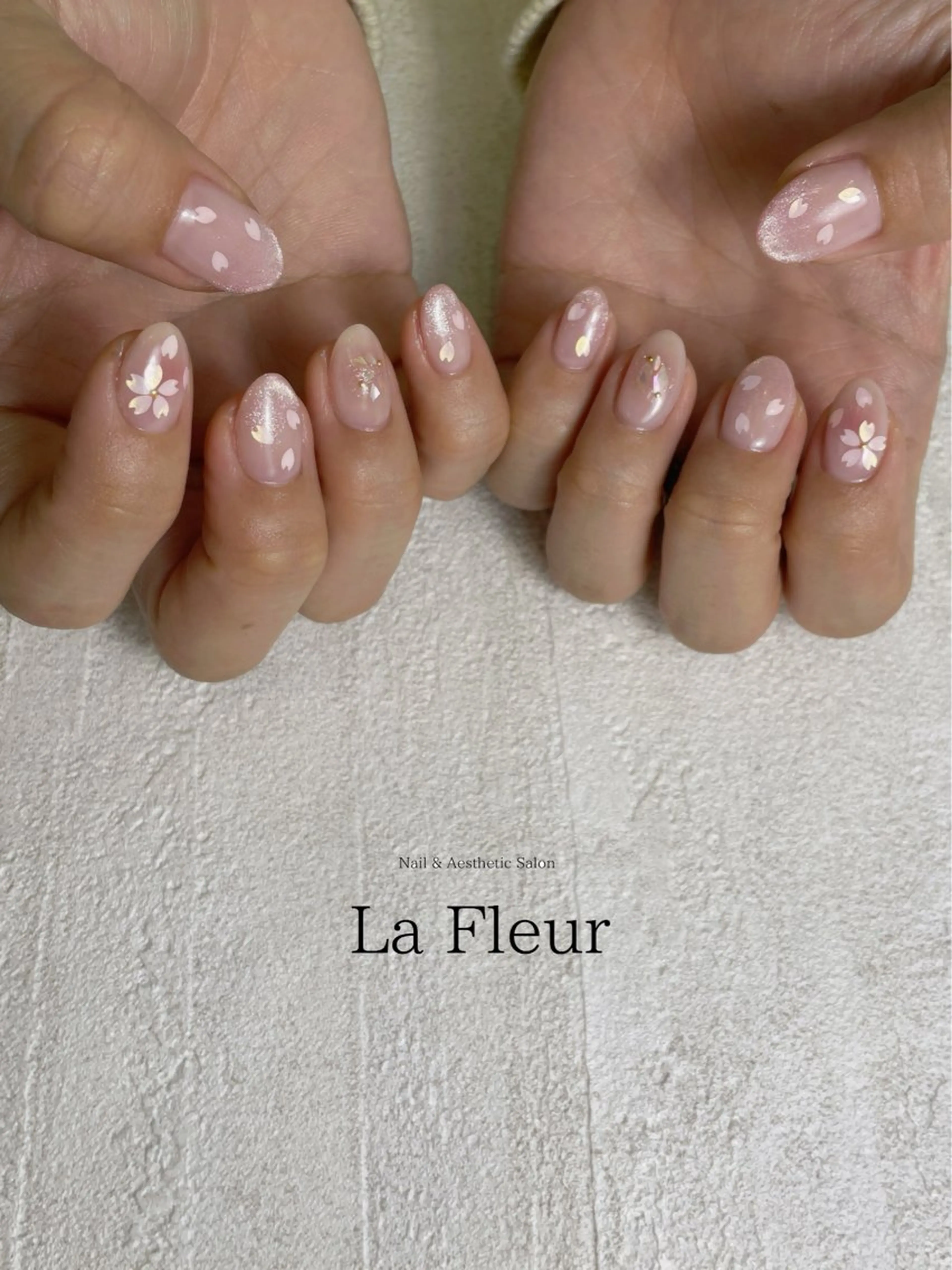 ネイル チークネイル 桜ネイル 入学式 グラデーション 卒業式 ハンドネイル K Harukaのネイルデザイン