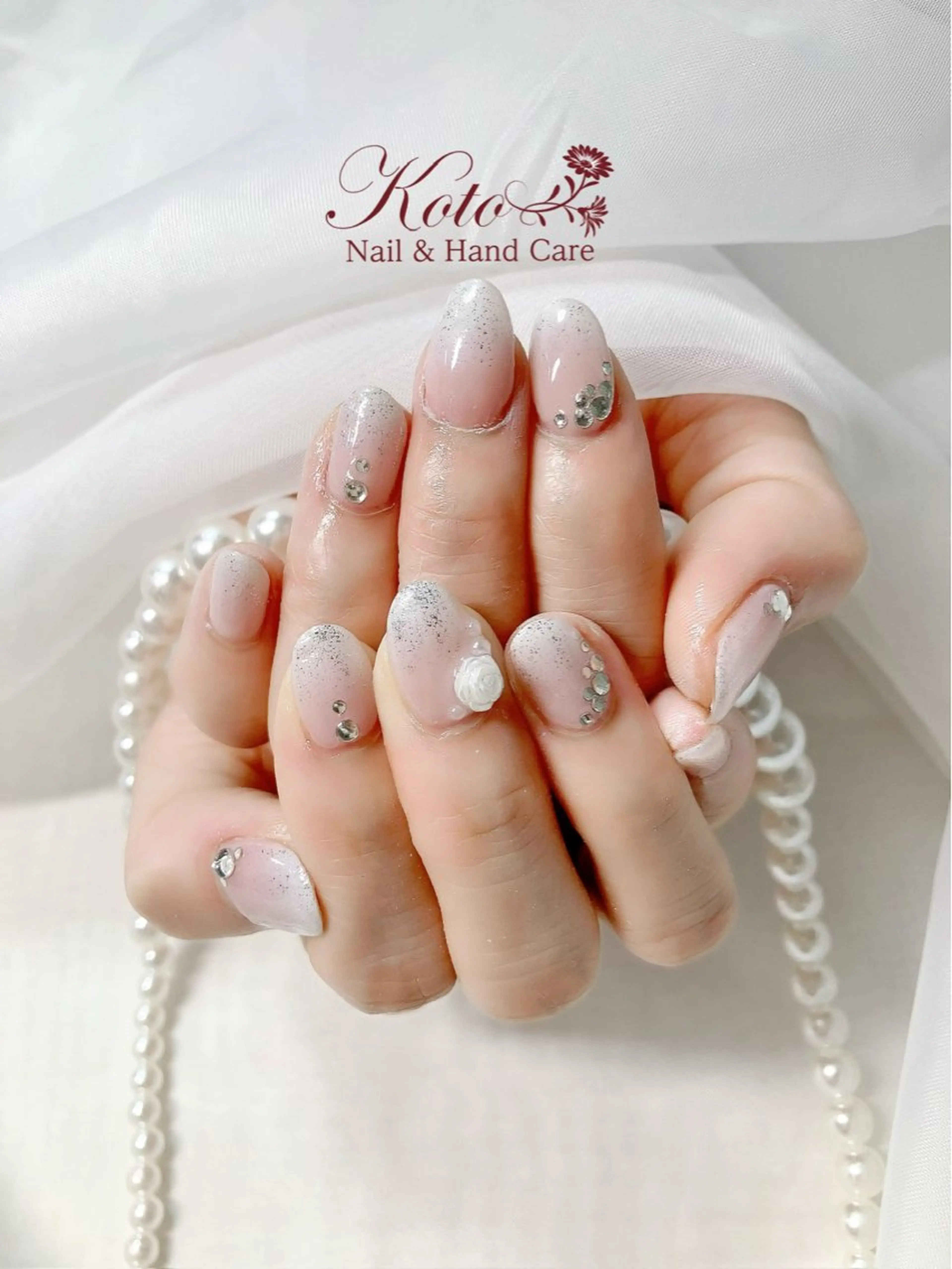 ネイル 長さ出し ジェルネイル 持ち込み ニュアンスネイル 赤色 ハンドネイル Nail Salon KOTOのネイルデザイン