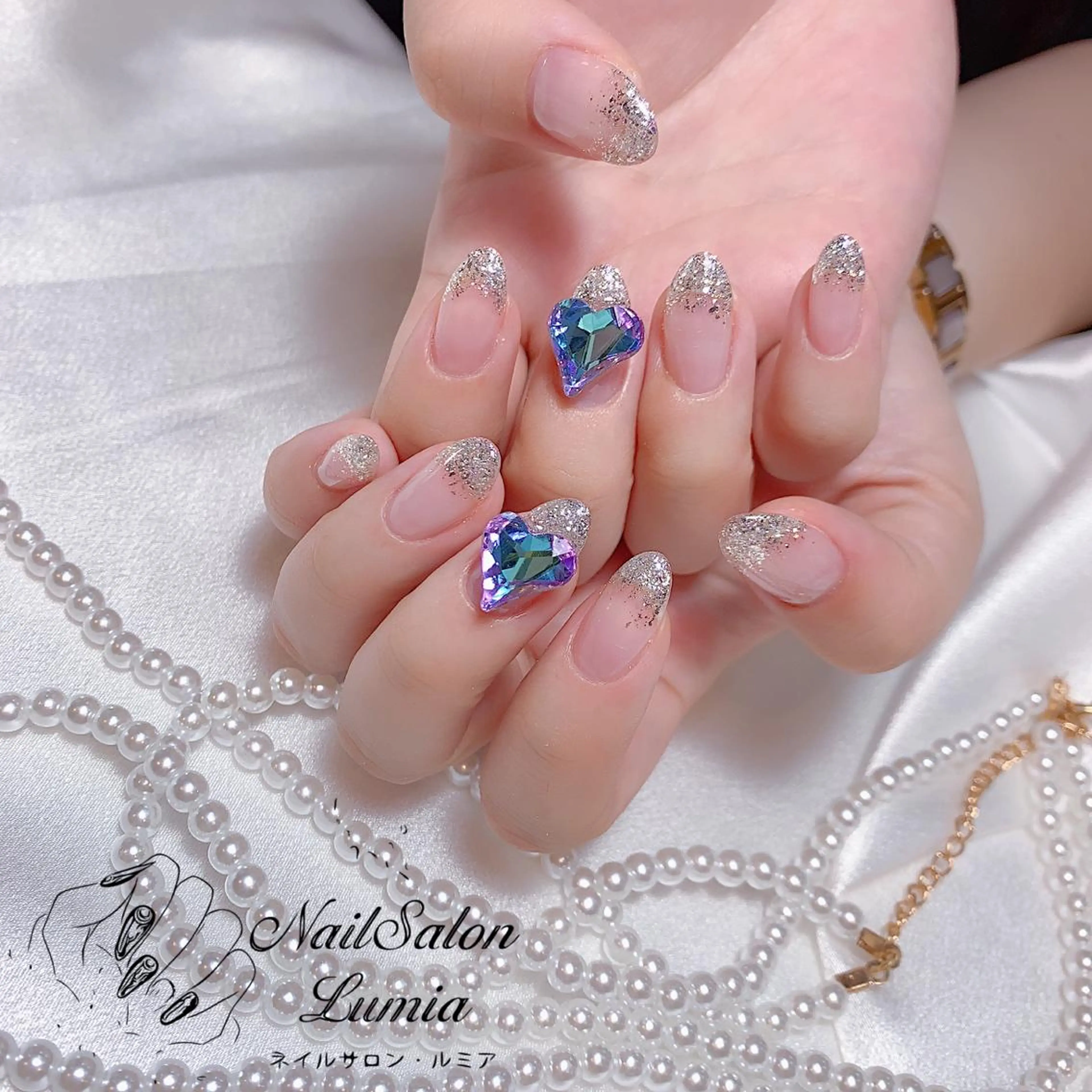 ネイル ハート ハンドネイル ネイルサロン ルミア Lumia 店長のネイルデザイン