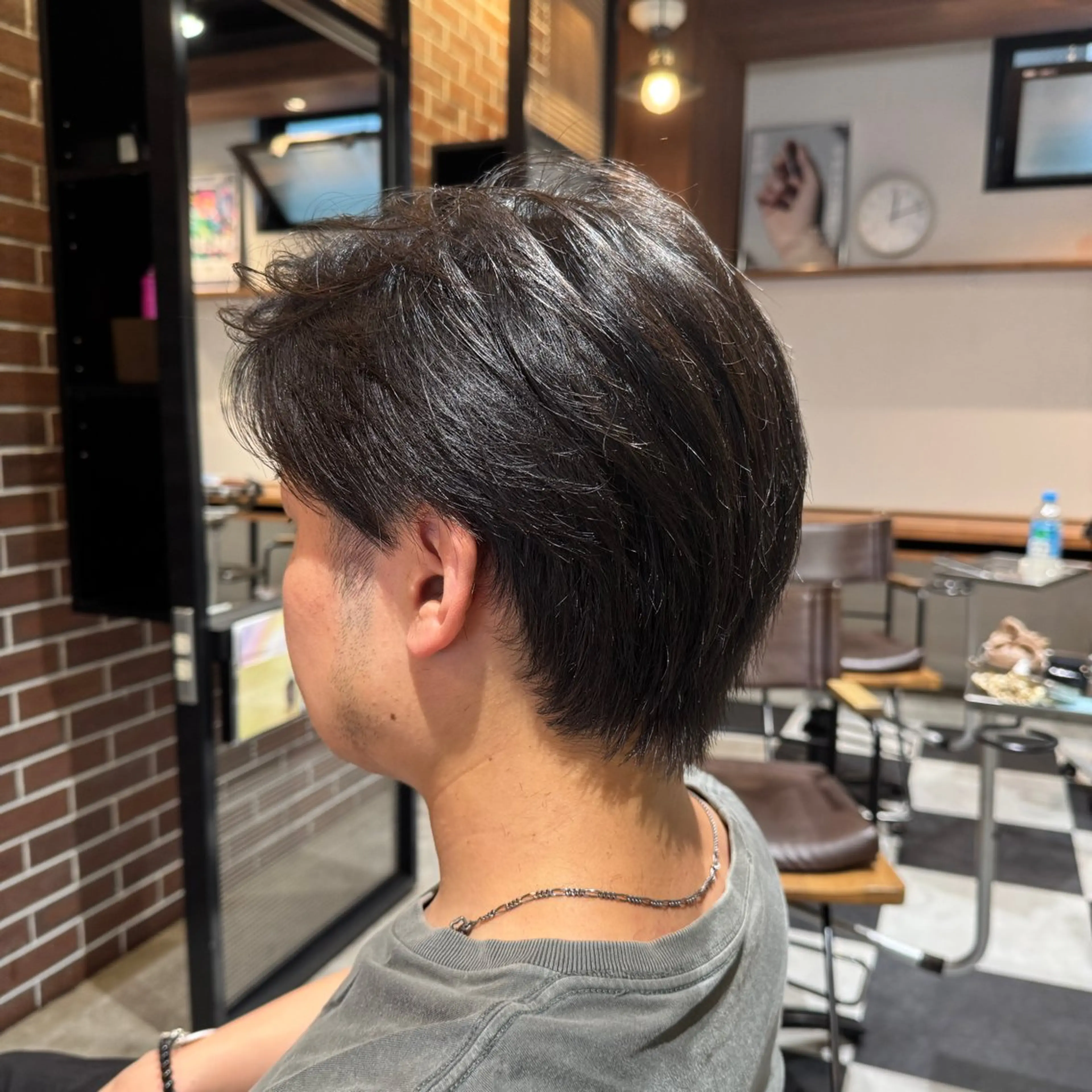 ショート メンズ センターパート カット メンズ/レディース /ナチュラル/下村迅のヘアスタイル