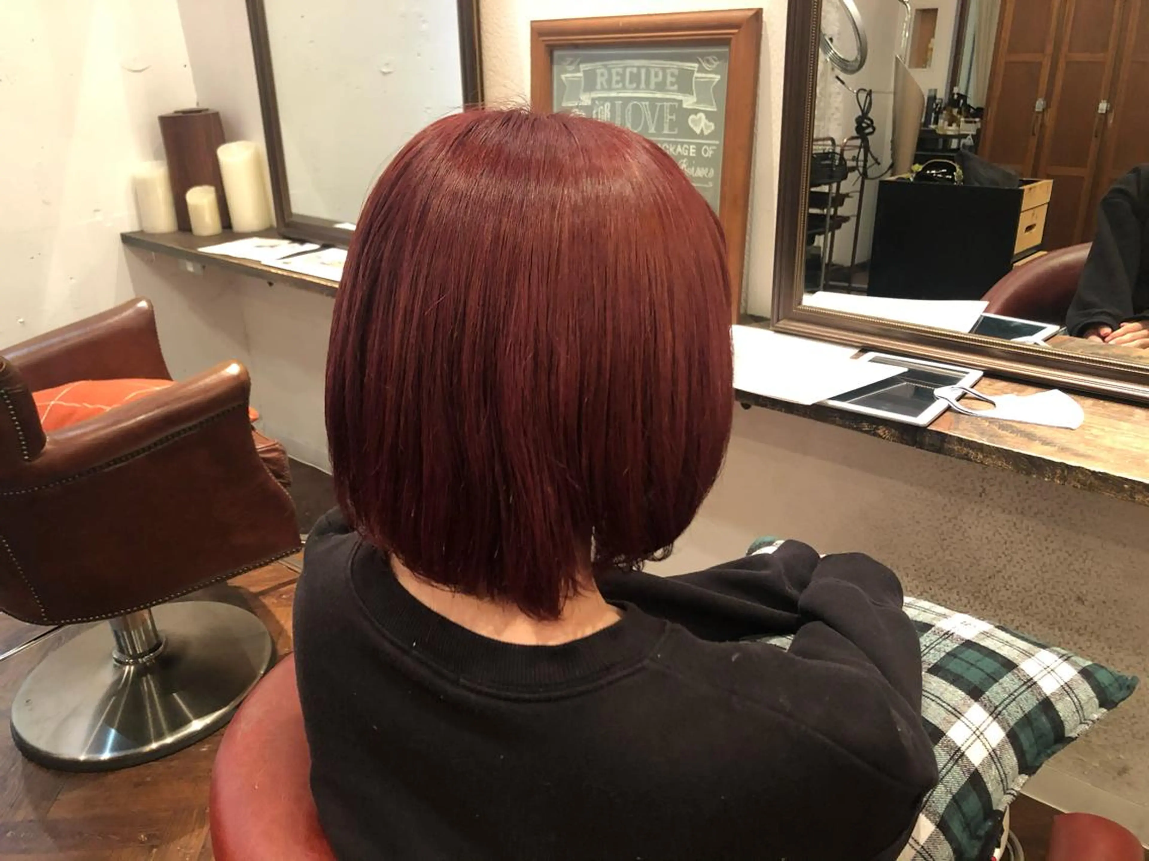 ミディアム カラー カット ヘアカラー トリートメント みねぎし ふうかのヘアスタイル