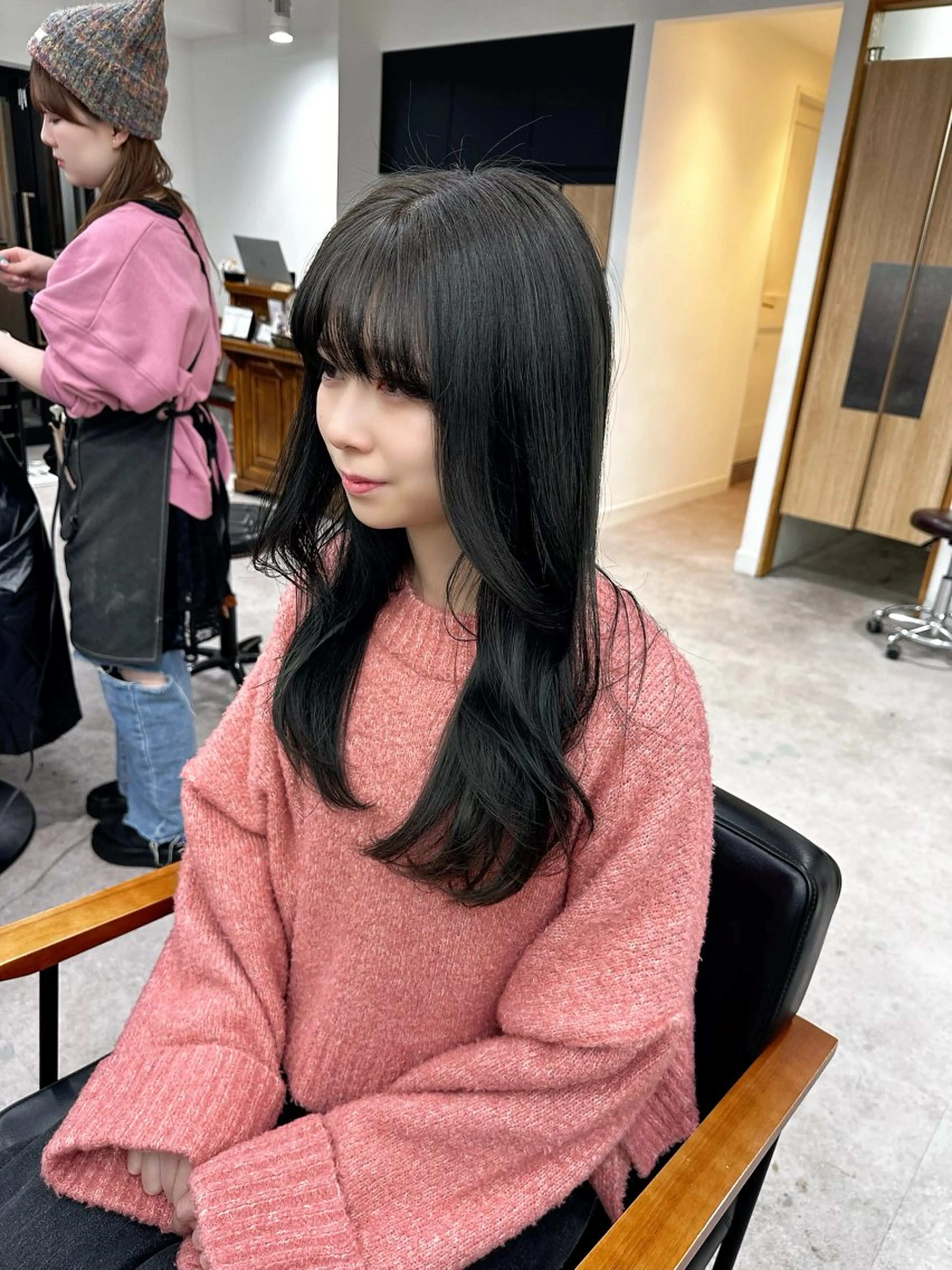 ロング カラー パーマ ヘアアレンジ メンズ キッズ 小顔顔まわり/ レイヤーカット🌿のヘアスタイル