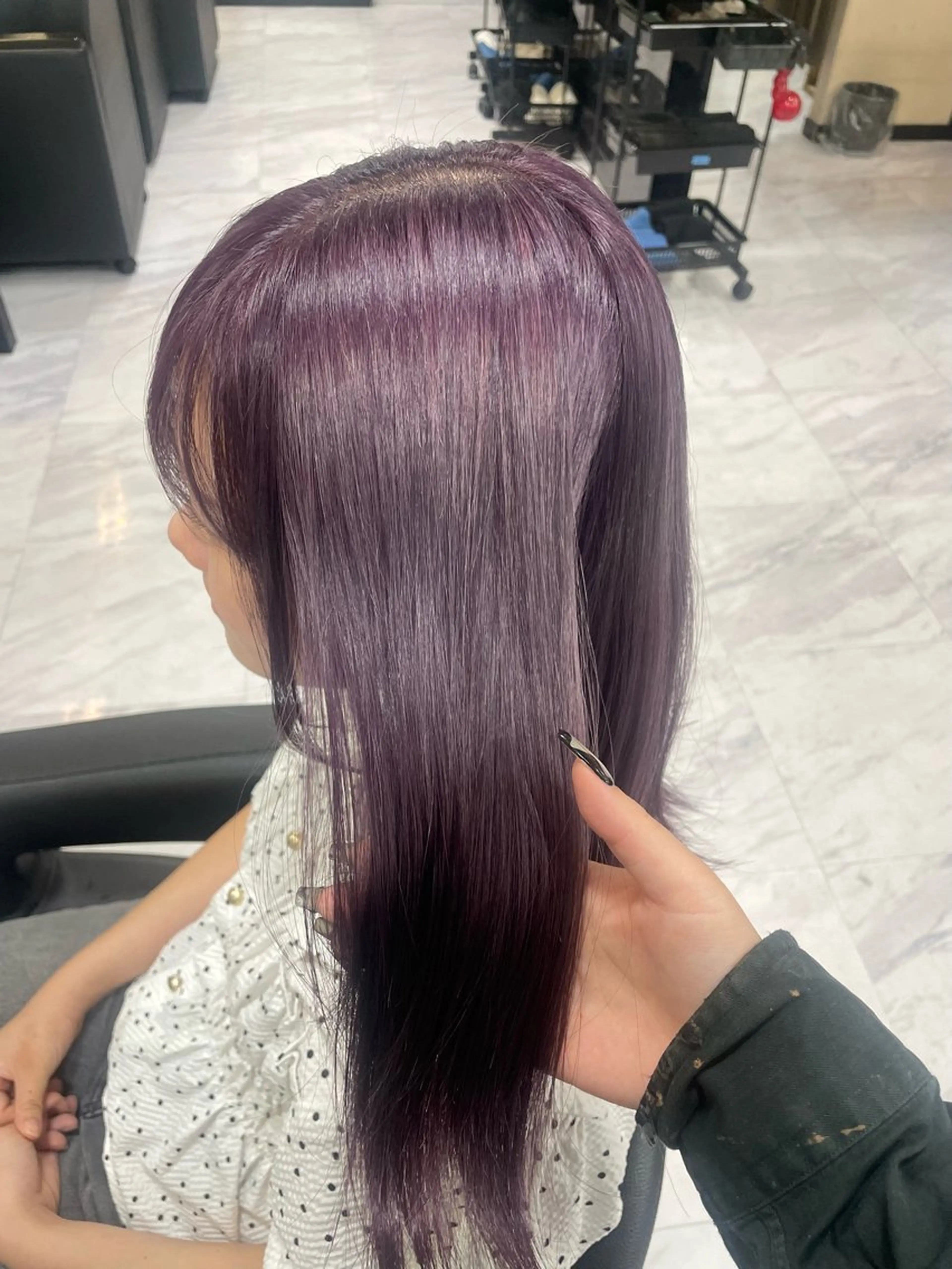 ミディアム カラー カシス パープルカラー カット ヘアカラー 🍒KUMAGAI 🍒のヘアスタイル