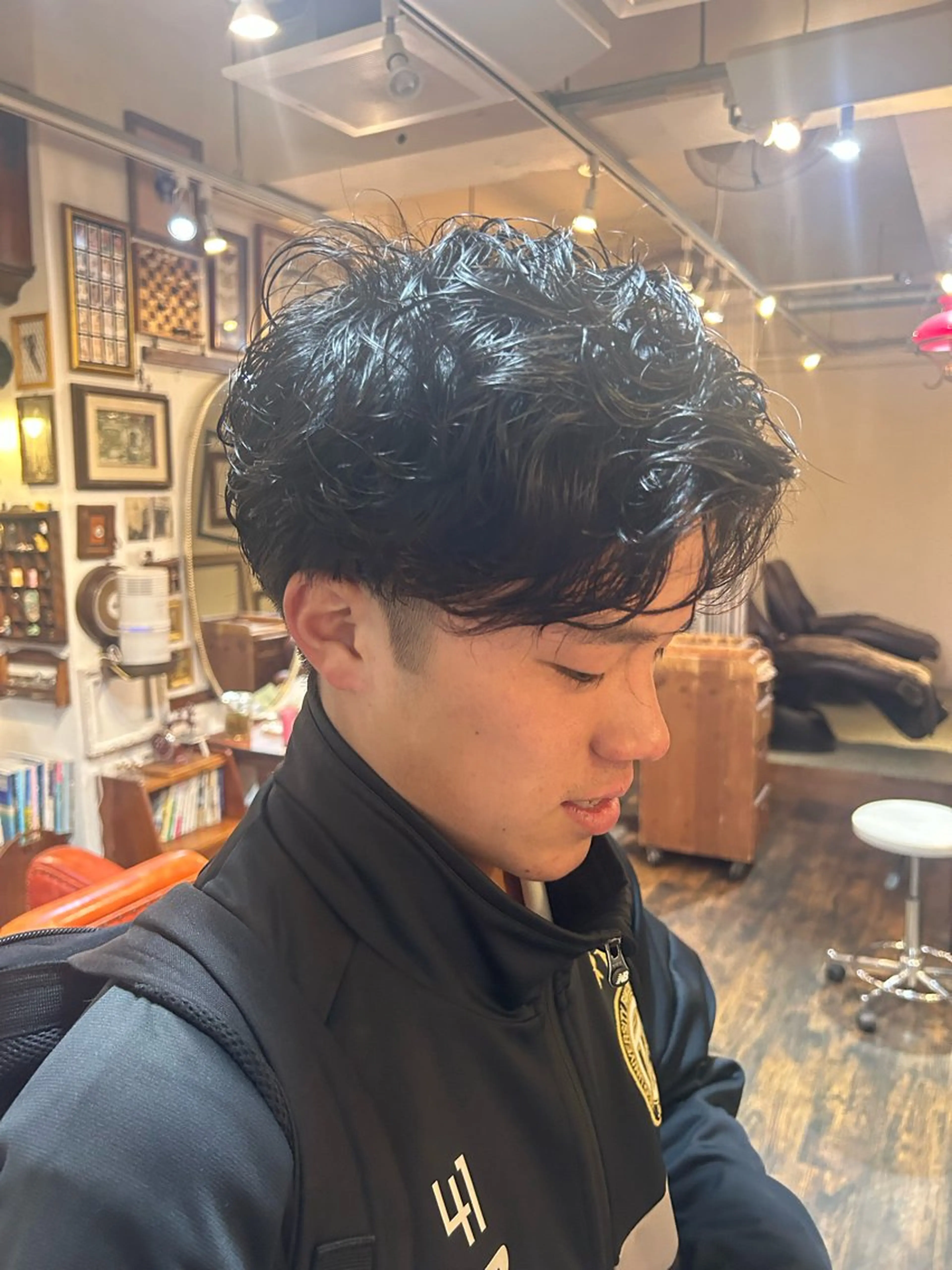 ショート パーマ メンズ カット パーマ 清水千優/パーマ/透 明感カラー/メンズのヘアスタイル