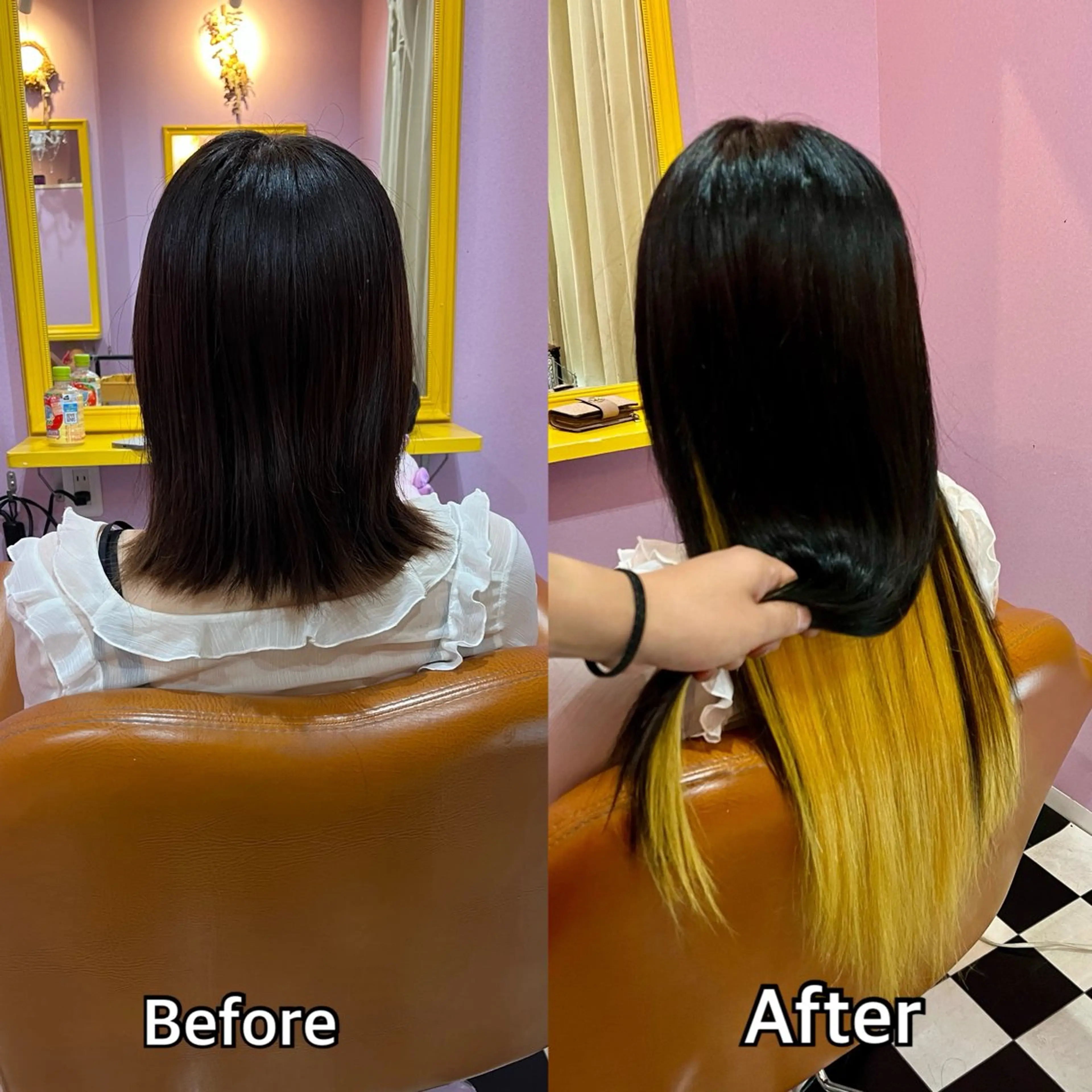 ロング エクステ シール＋ちび編み込み エクステ梅田🐨のヘアスタイル