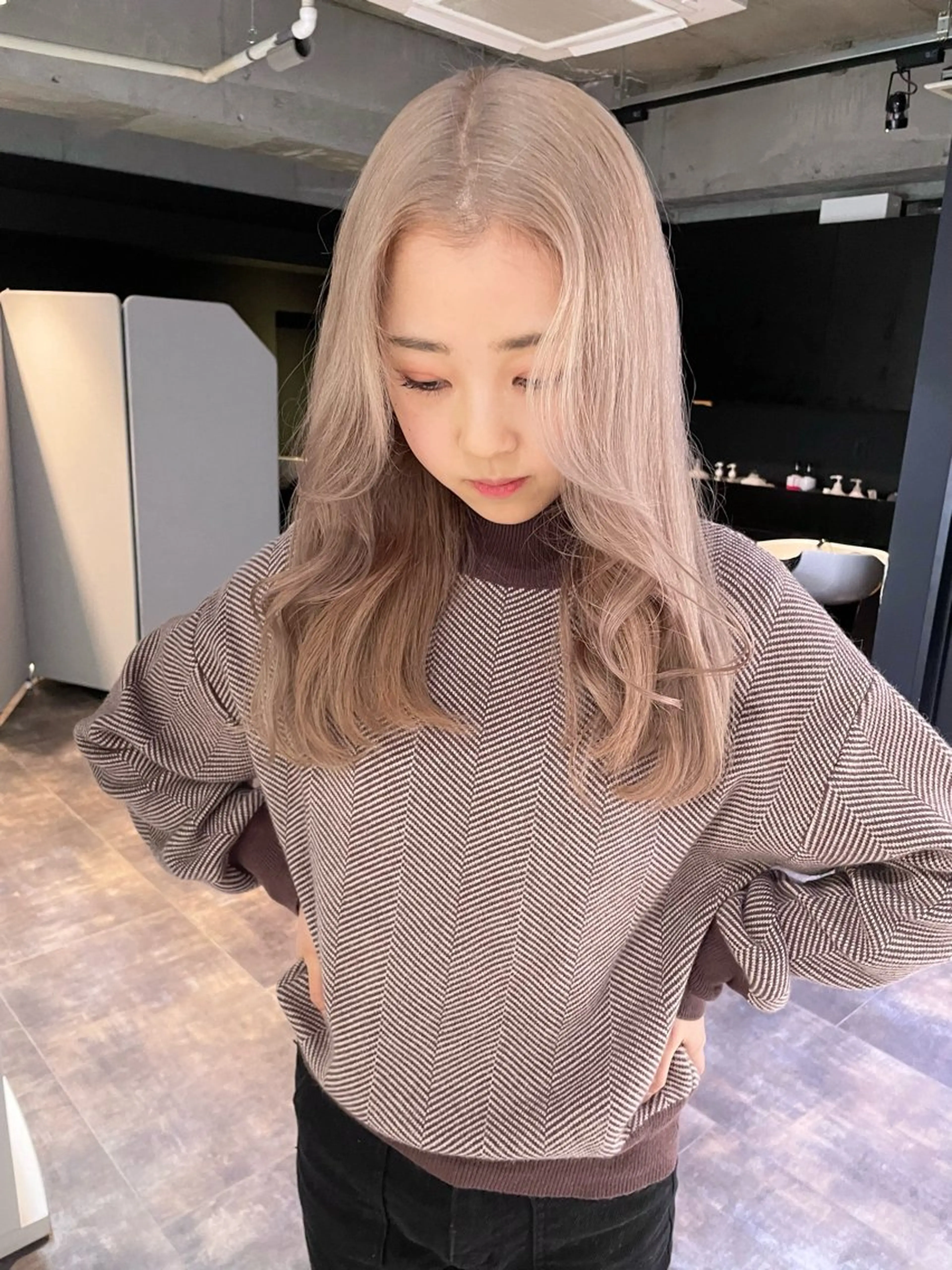 セミロング カラー ブリーチ カット ヘアカラー トリートメント 心斎橋/ブリーチ minamiのヘアスタイル