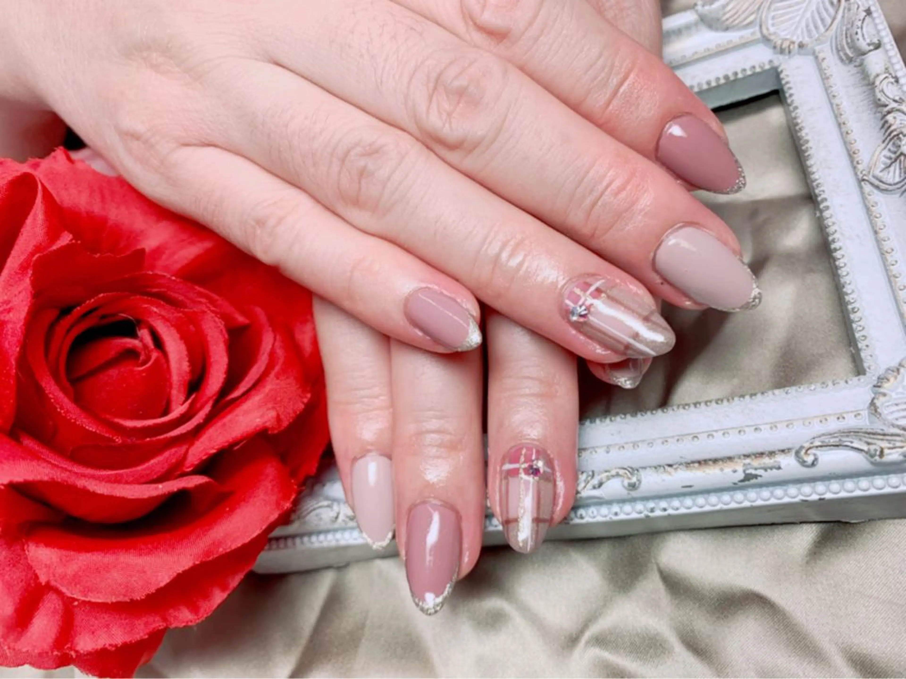 ネイル アートネイル ピンク ハンドネイル フットネイル T. kayoのネイルデザイン