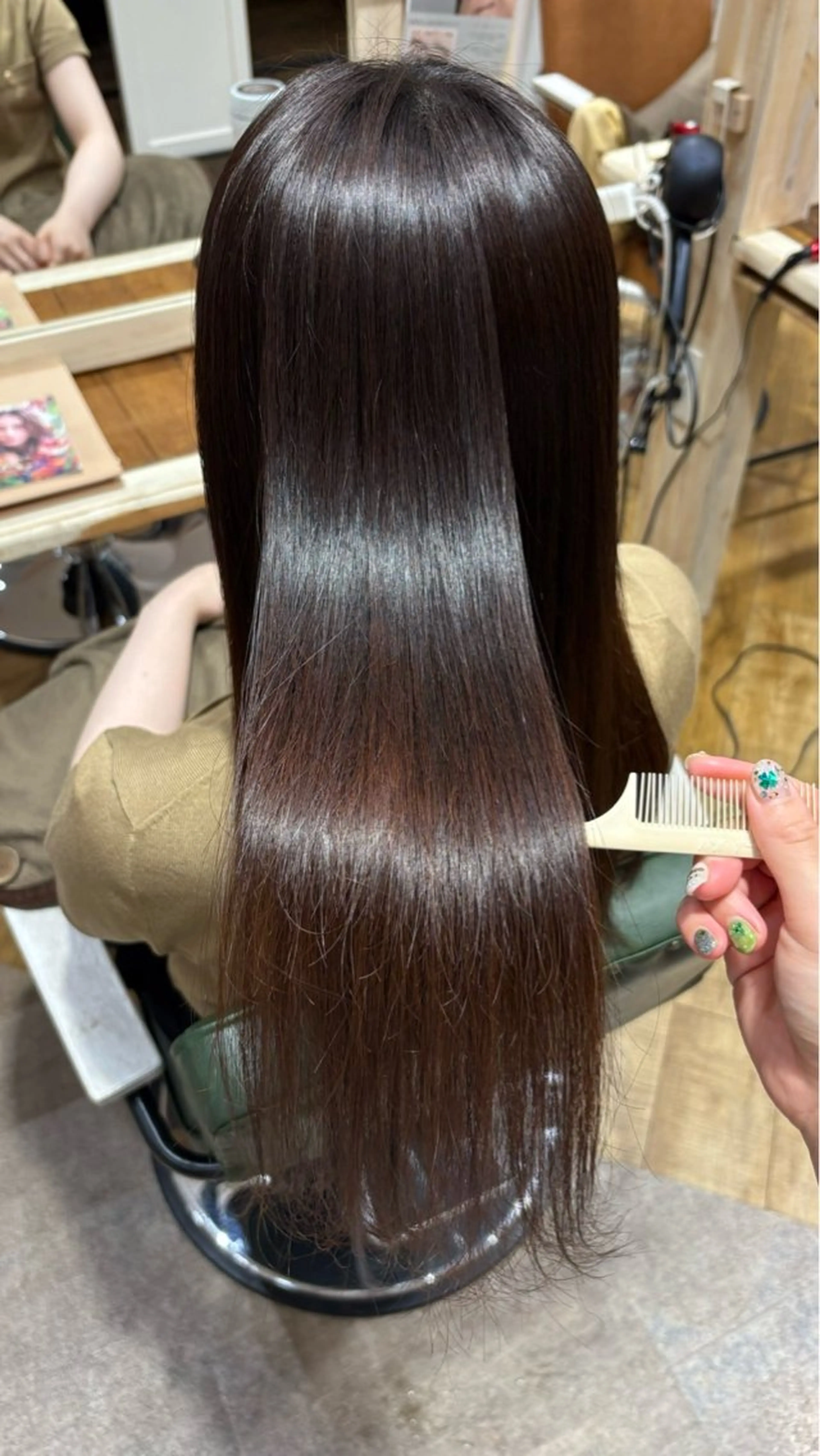 ロング 髪質改善 縮毛矯正 ヘアカラー トリートメント chacha blanc元山のヘアスタイル