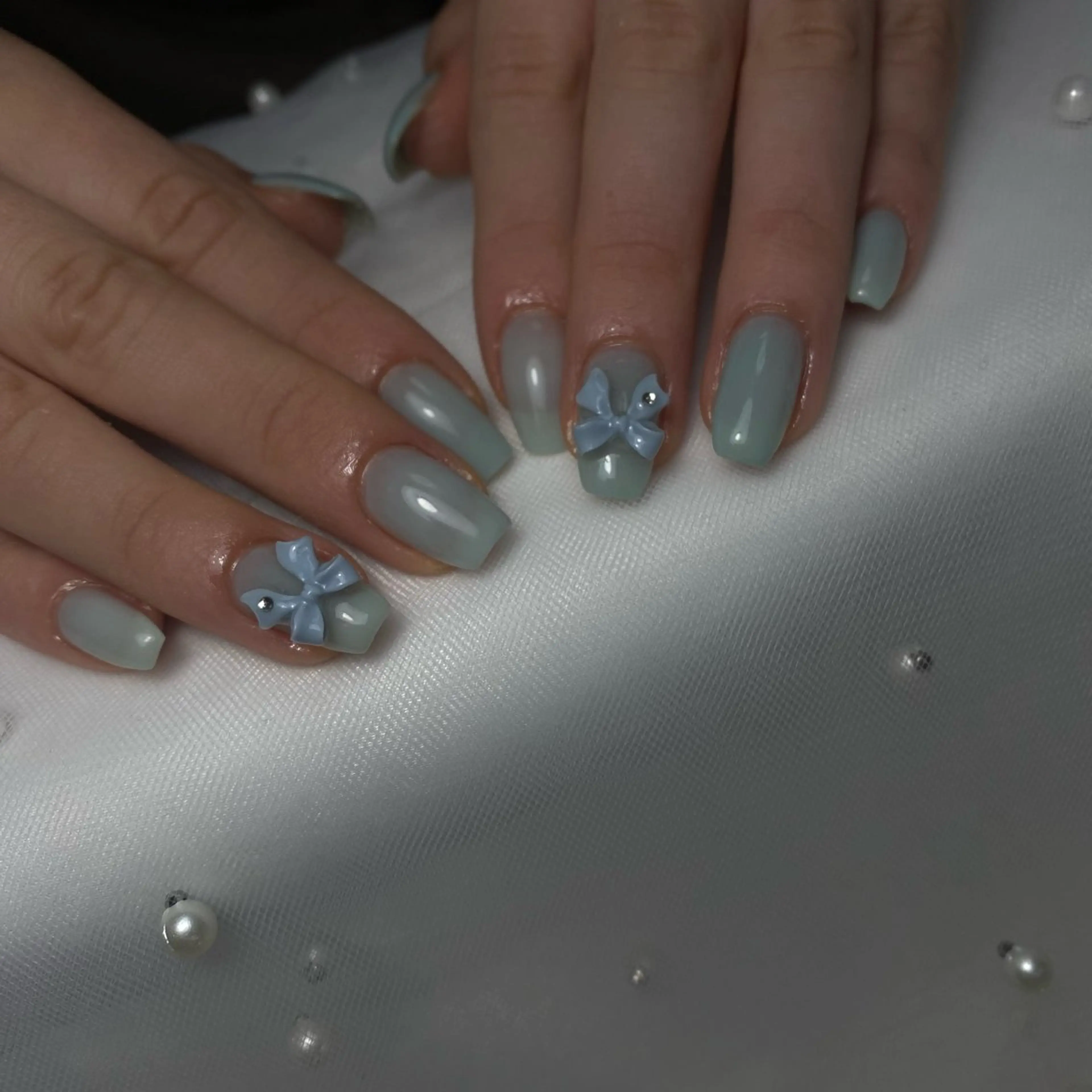 ネイル リボン ハンドネイル LIll nailのネイルデザイン