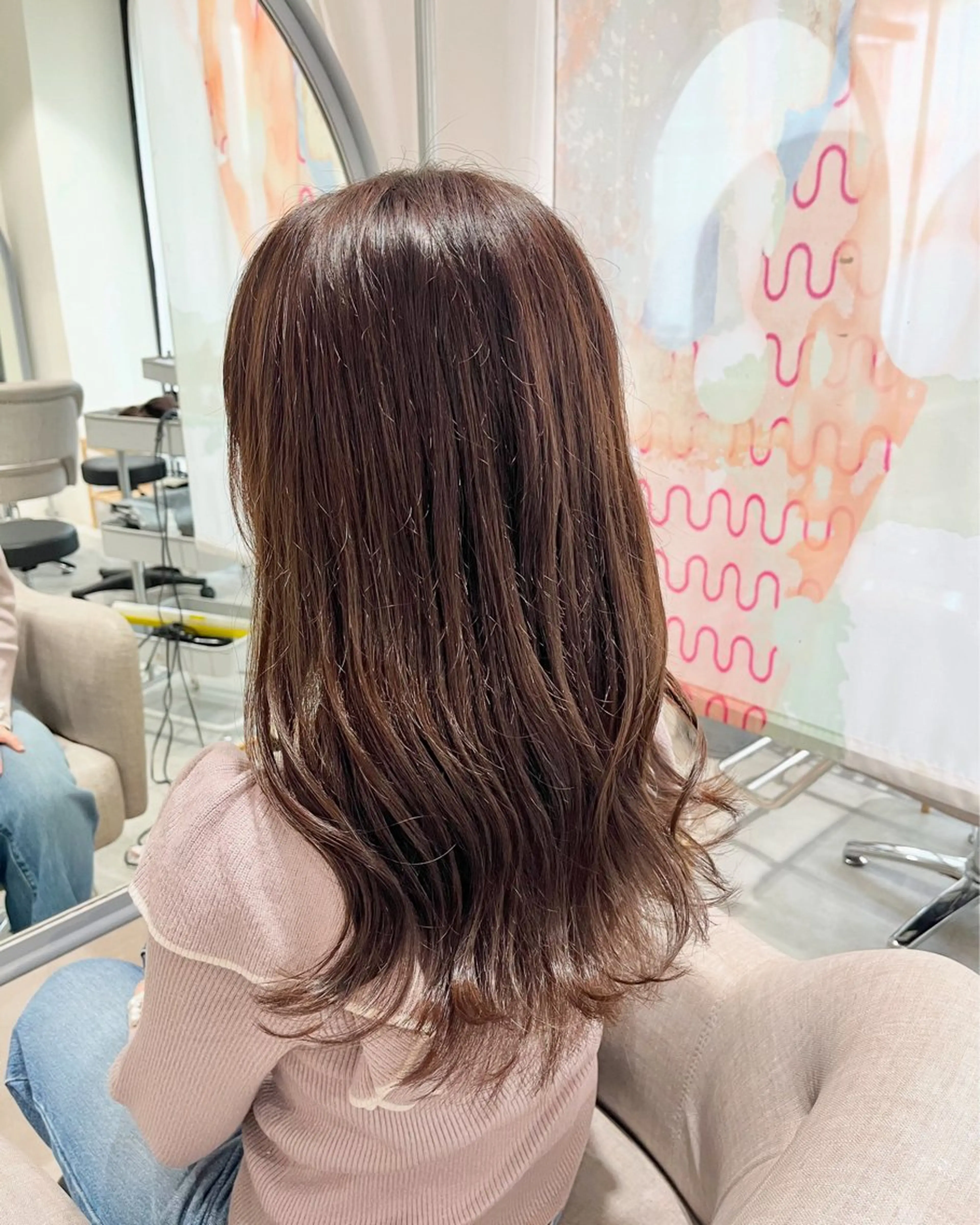 ロング カラー ベージュカラー オレンジ INCE HAIR 梅田 原田 舞夢のヘアスタイル