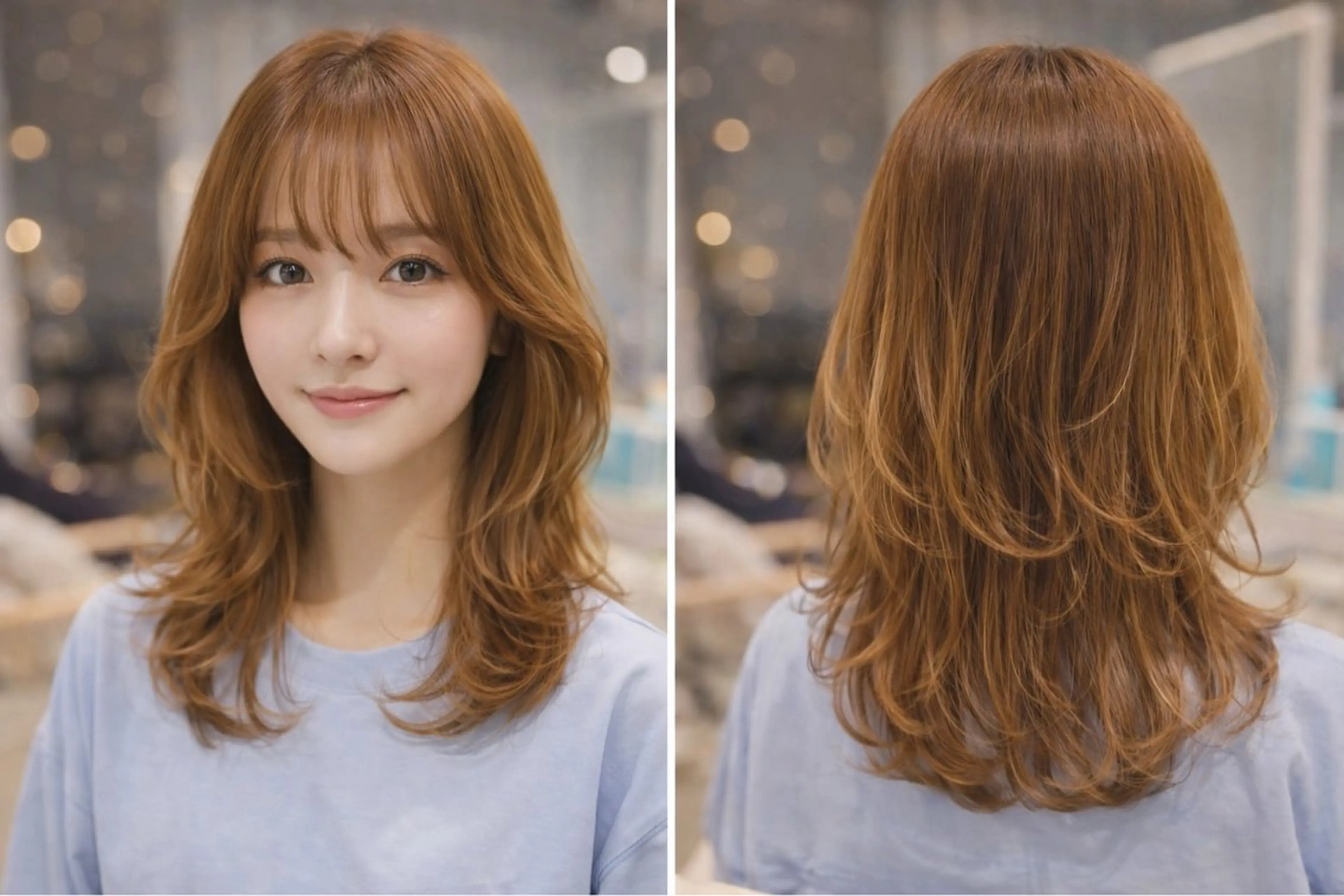 セミロング カット ヘアカラー M.SLASH 大元研二のヘアスタイル