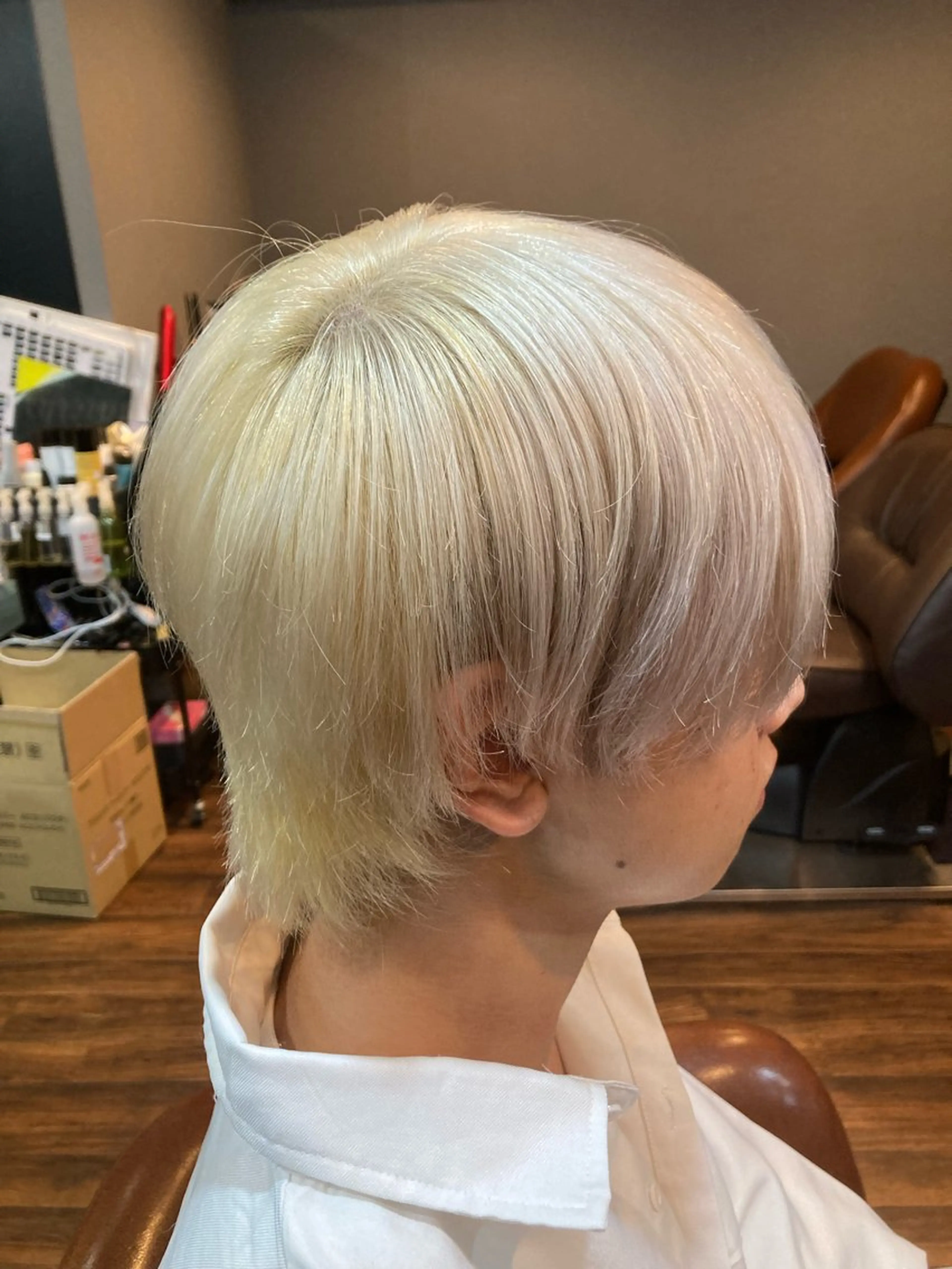 ショート カラー メンズ メンズウルフカット ショートヘア ウルフカット カット ヘアカラー トリートメント FUGO harajuku所属・FUGO原宿【代表】 髪質改善/イイヌマのヘアスタイル