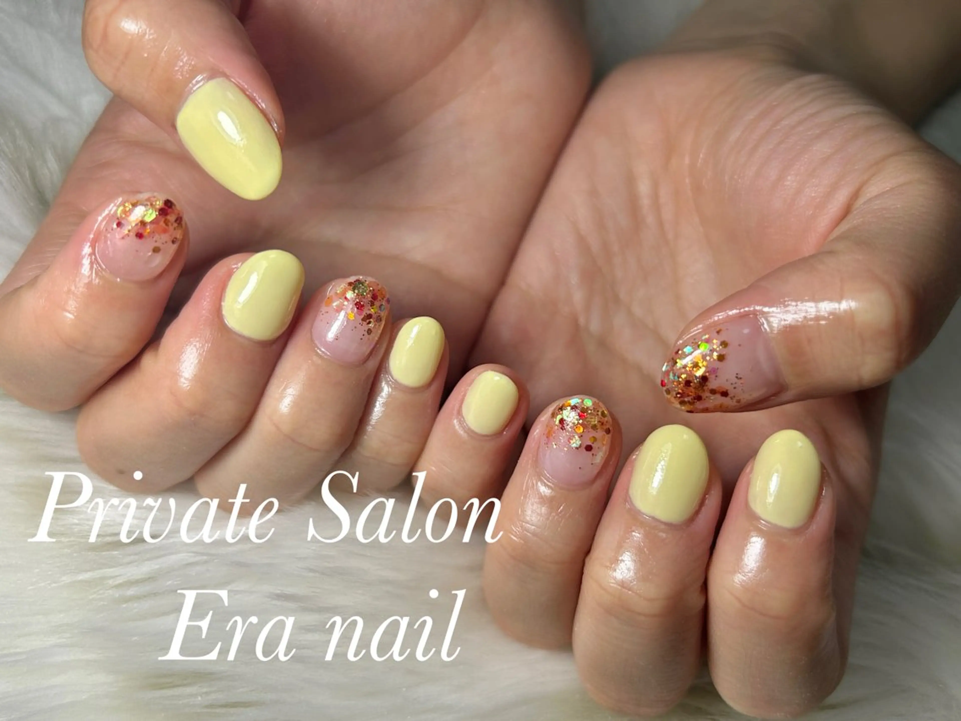 ネイル グラデーション ラメ(グリッター) ラメグラデーション ワンカラーネイル ハンドネイル Era nailのネイルデザイン