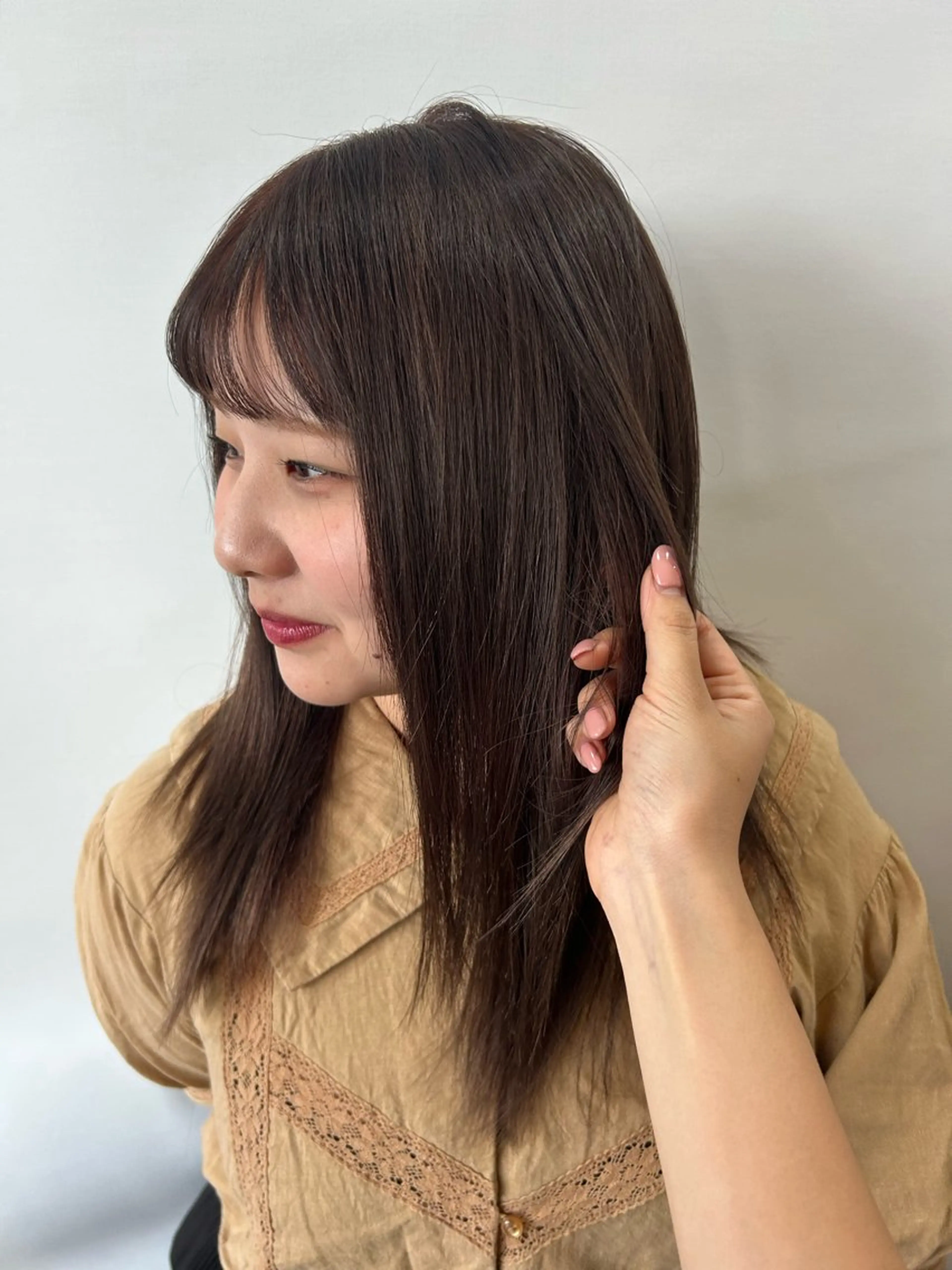 セミロング カラー ヘアアレンジ ブリーチ グレージュ ラベンダーカラー カラー/ハイトーン /アレンジ.nanoのヘアスタイル