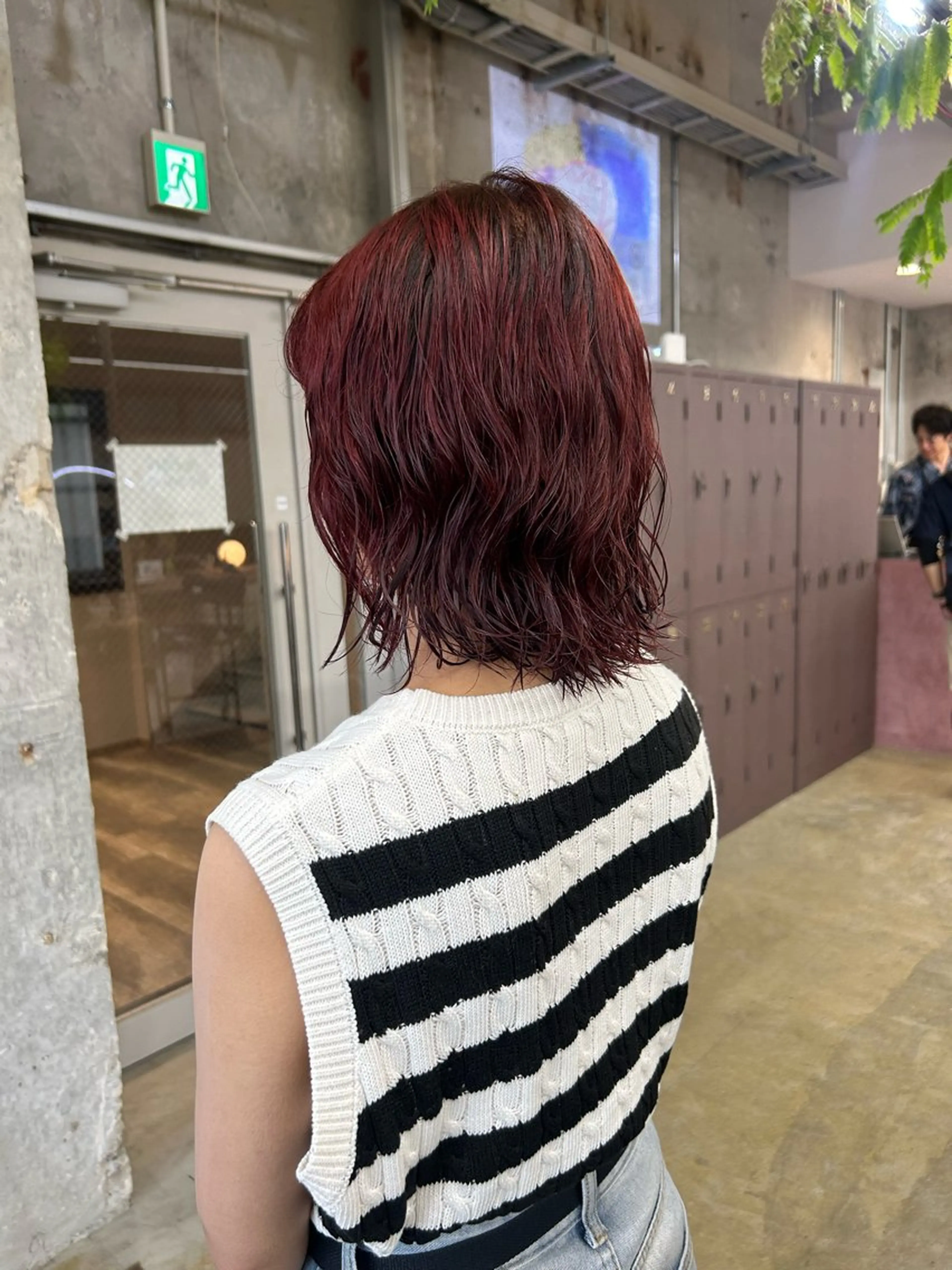 ミディアム カラー パーマ ミディアムパーマ ブリーチ レッドカラー カット ヘアカラー パーマ 小川真歩/パーマ /暖色オリーブのヘアスタイル