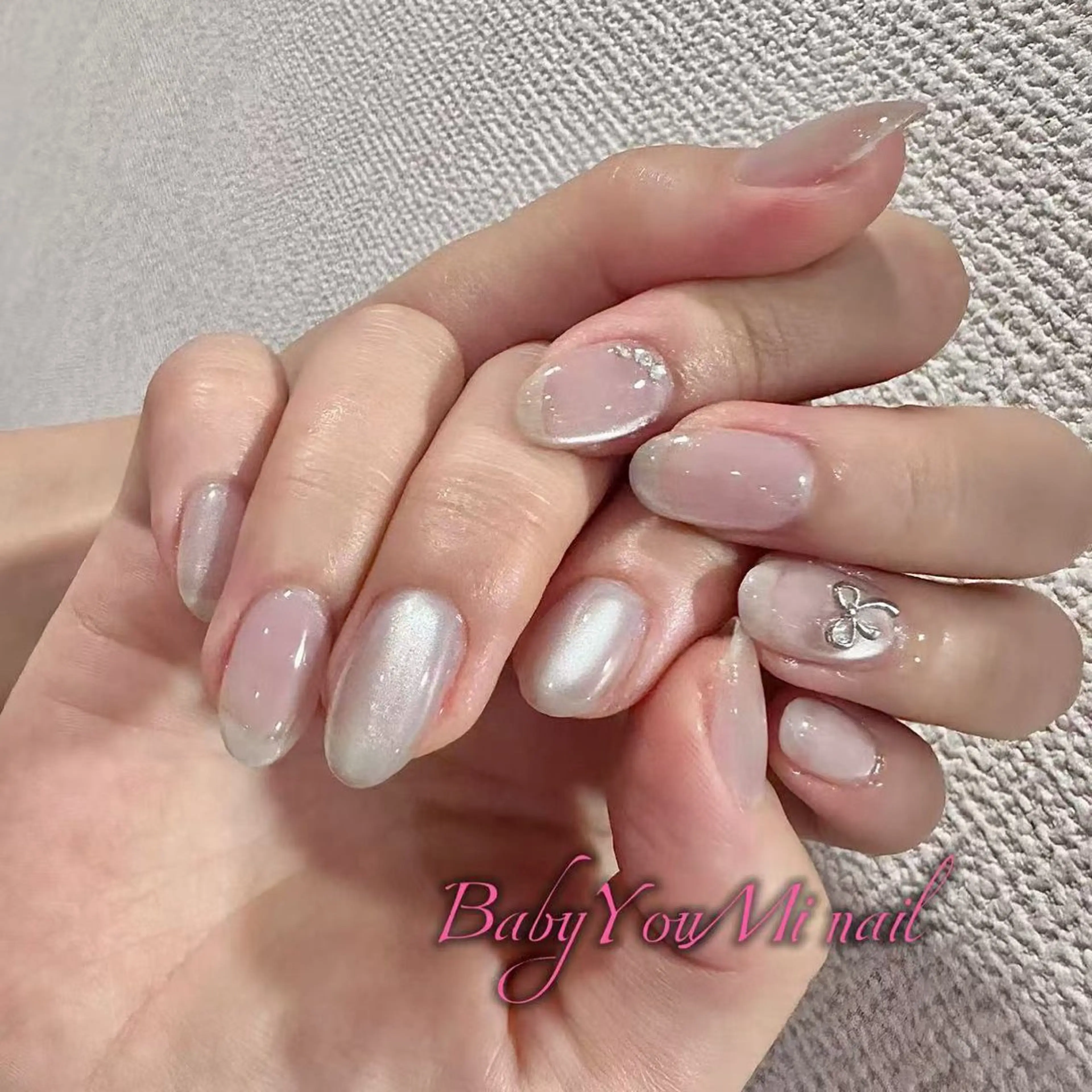 ネイル オーロラネイル フラワーネイル フットネイル フレンチネイル ジェルネイル ハンドネイル BabyYouMi ねねのネイルデザイン