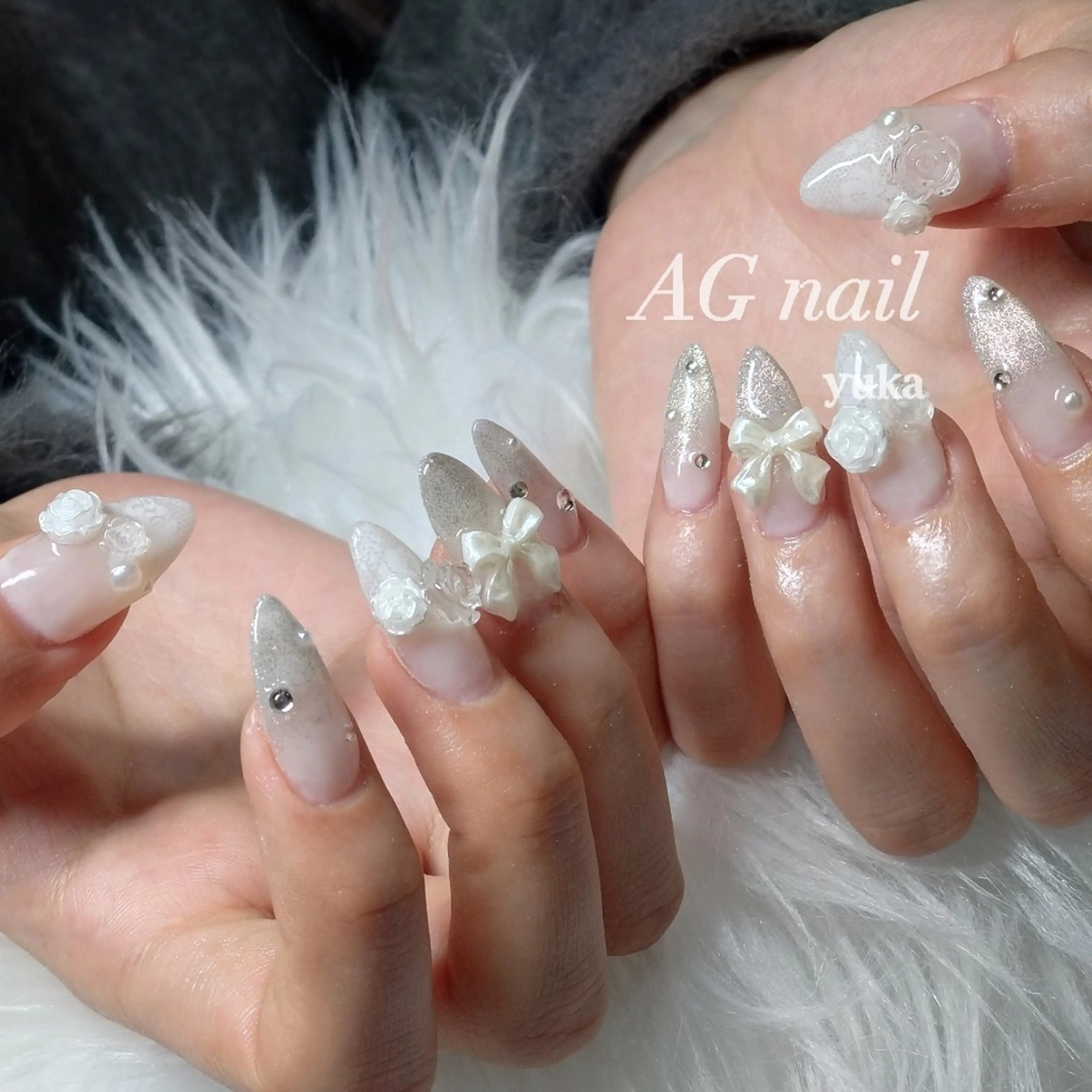 ネイル アートネイル 成人式 ハンドネイル AG nail 〚　yuka　〛のネイルデザイン