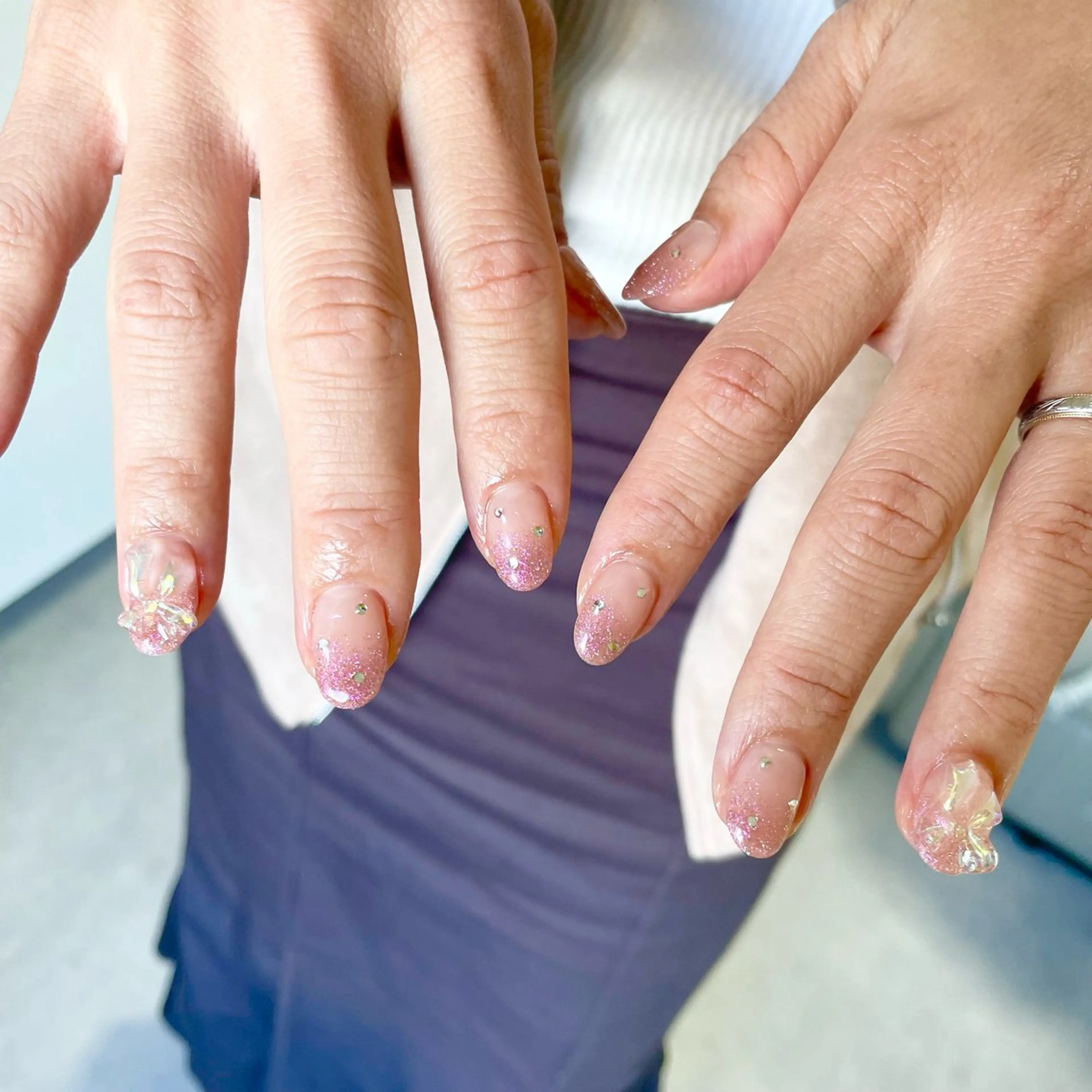 ネイル シンプルネイル ストーンネイル ハンドネイル MiLK.   Nail&Eyelash所属・MiLK. wakaのマツエク・マツパデザイン